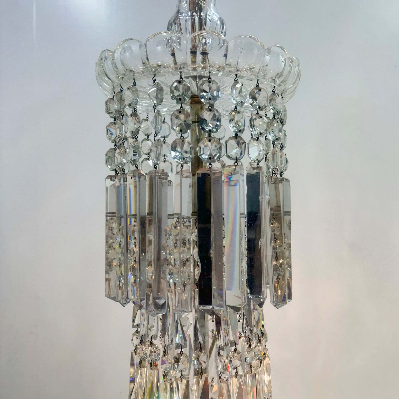 Lighting Mid 19th Century Antique Crystal Chandelier By F&C Osler Of Tent And Waterfall Design| 15 Arm photo