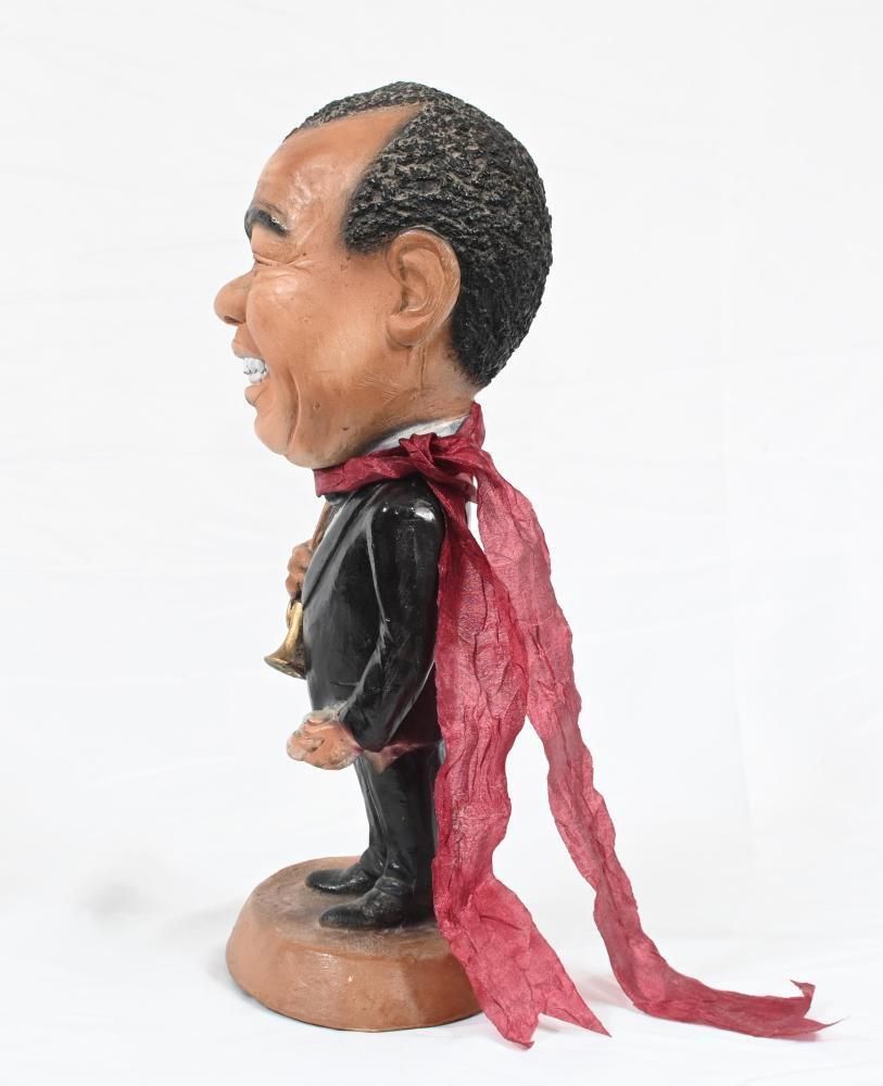 Terracotta Statue Louis Armstrong Satchmo New Orleans Jazz Art photo vinterior