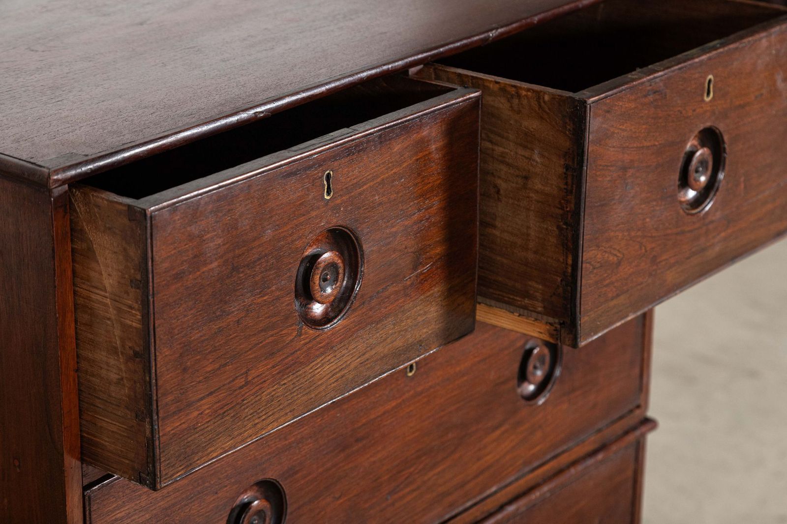 19thc English Mahogany Campaign Chest Drawers photo buy