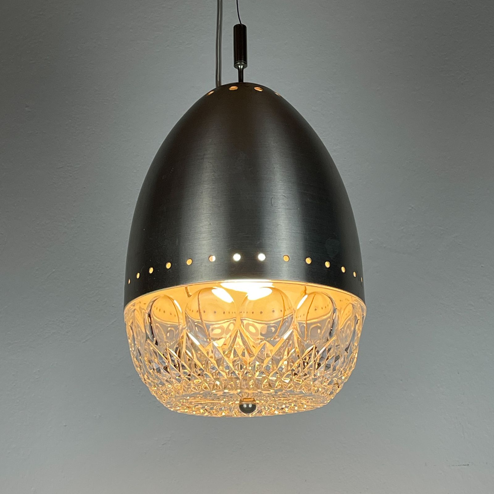 photo for sale Mid Century Glass Pendant Lamp, Italy 1960s
