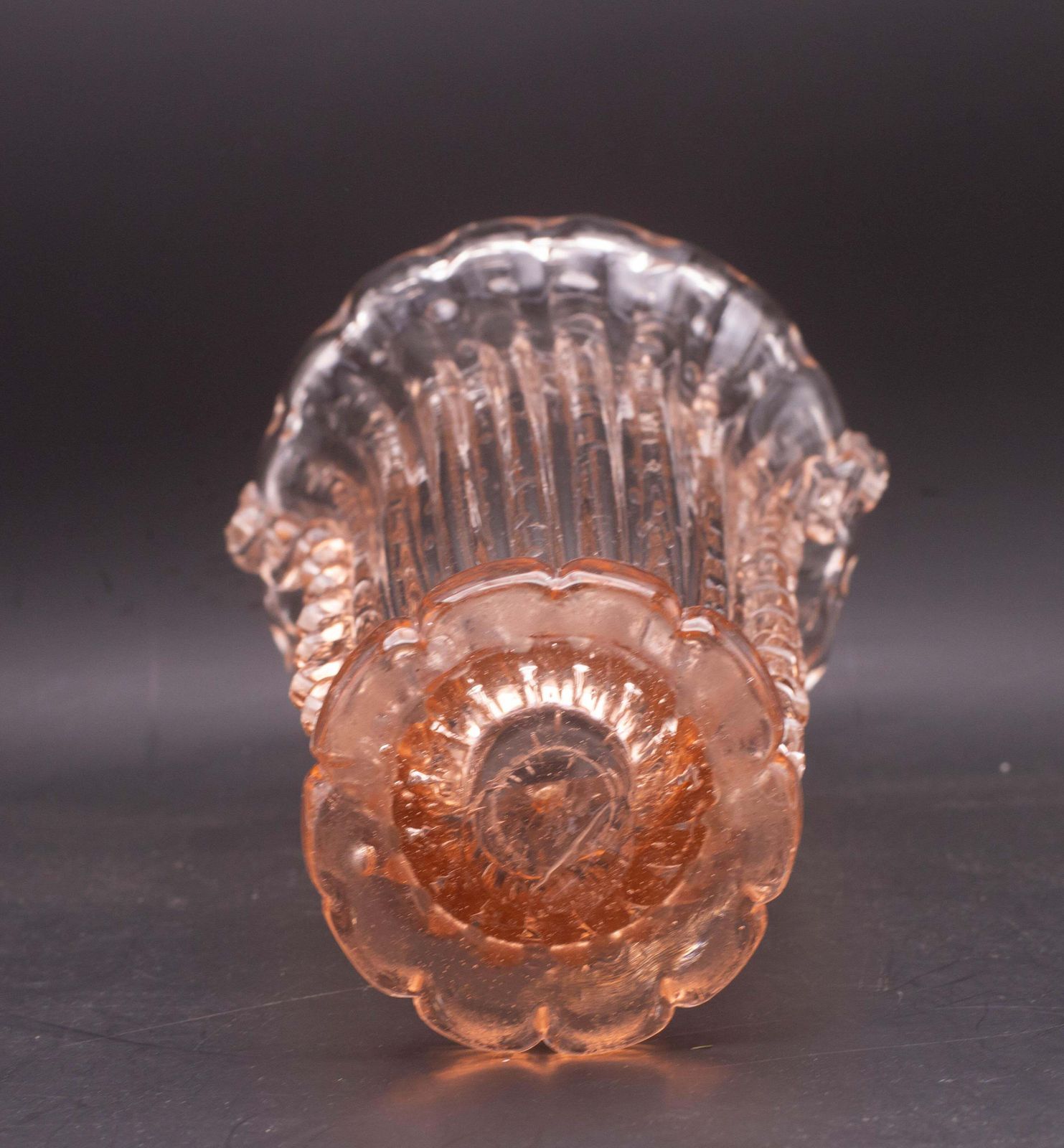 Art Decò Pink Large Size Murano Bullicante Vase By Barovier & Toso, 1950s photo vinterior