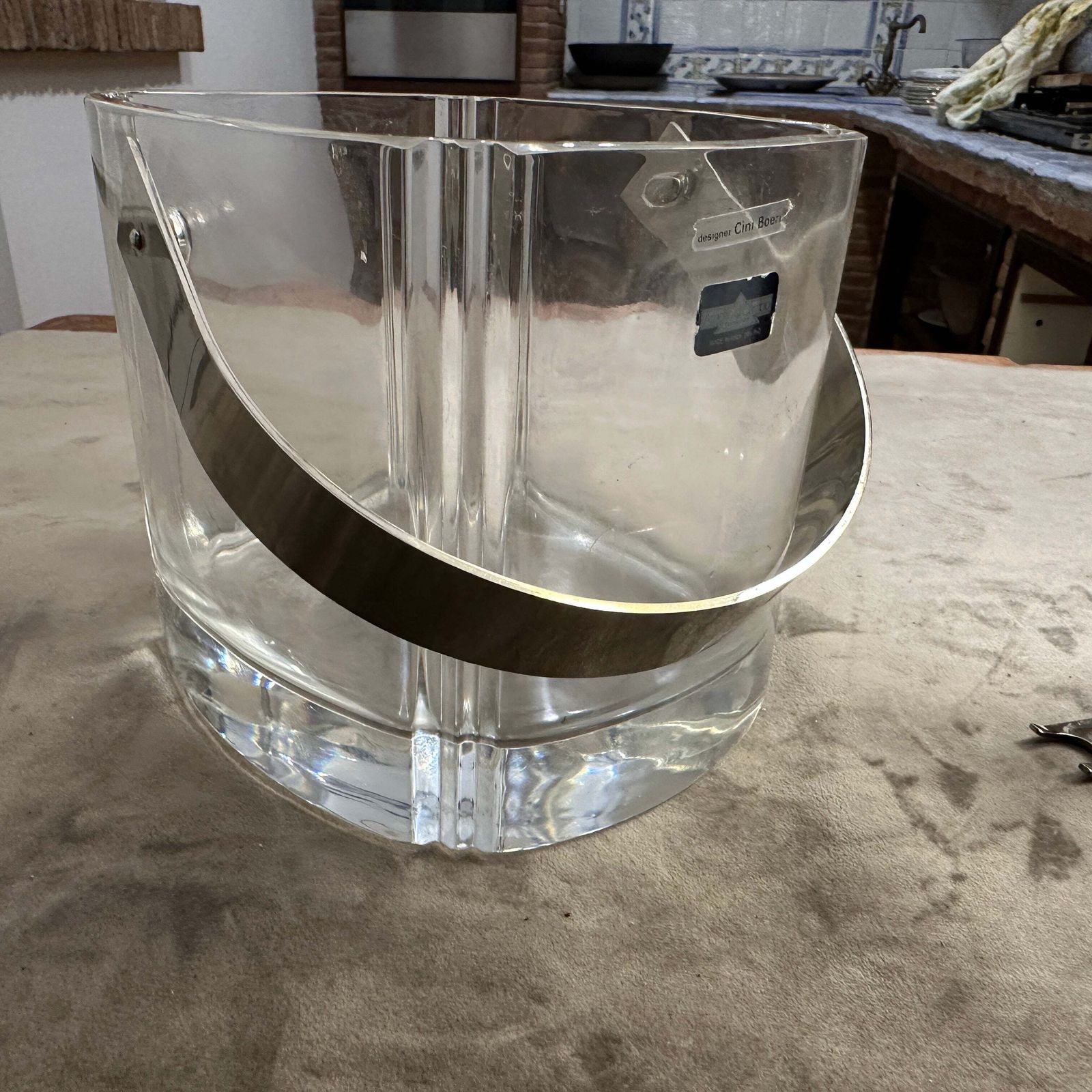 A 1970s Modern Arnolfo Di Cambio Ice Bucket With A Lino Sabattini Ice Tongs photo furniture