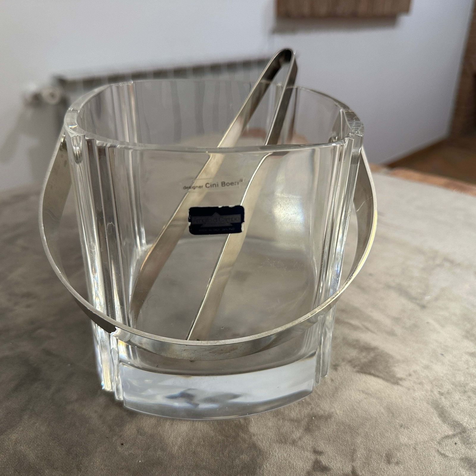 A 1970s Modern Arnolfo Di Cambio Ice Bucket With A Lino Sabattini Ice Tongs photo Home Decor