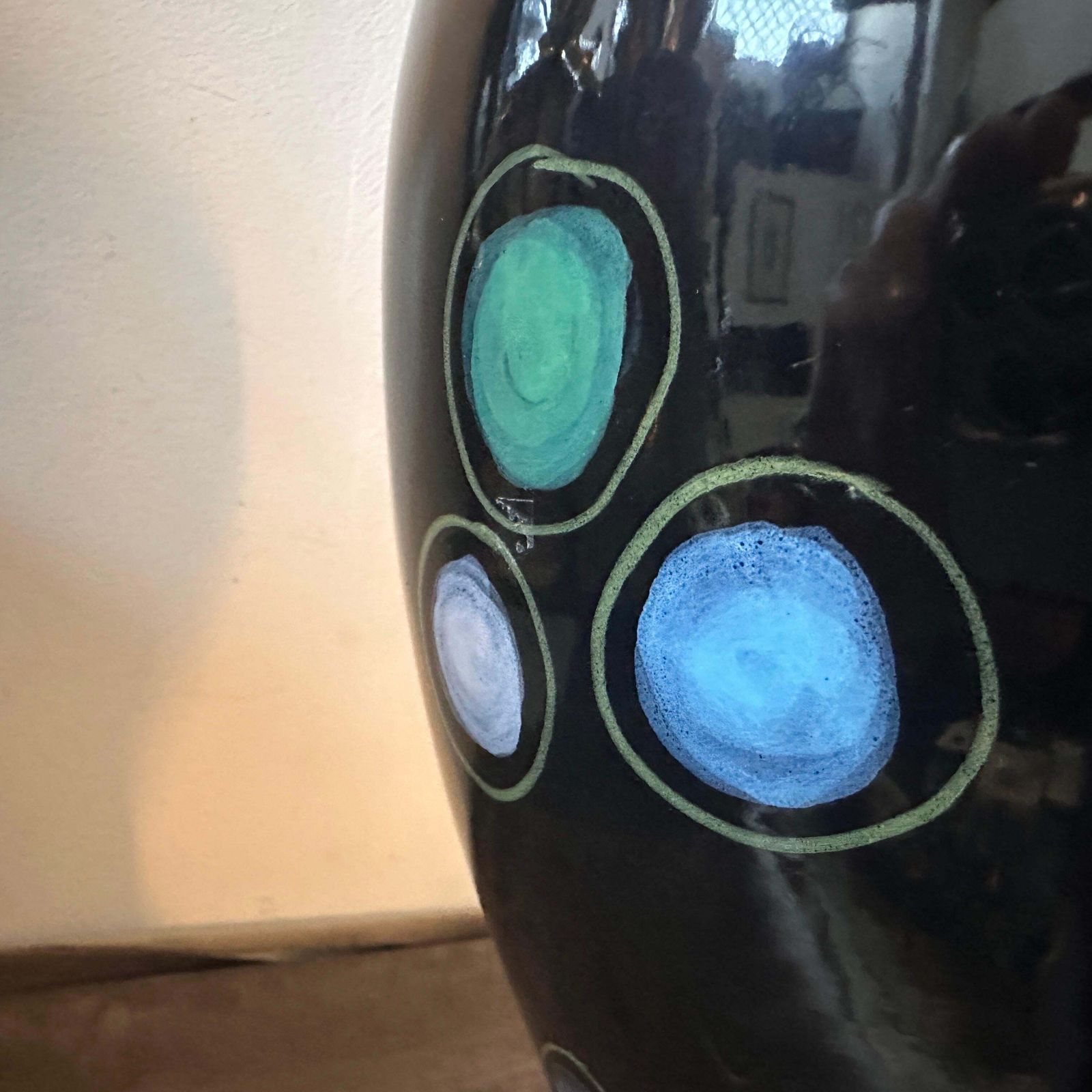 1960s Gio Ponti Style Mid Century Modern Hand Painted Ceramic Vase photo Home Decor