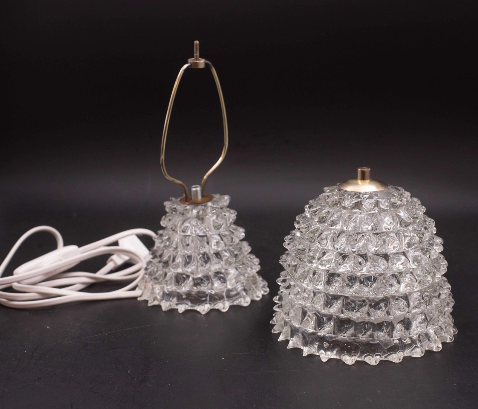 Lighting Charming Table Lamp In Rostrato Murano Glass Vase For Barovier & Toso, 1950s photo