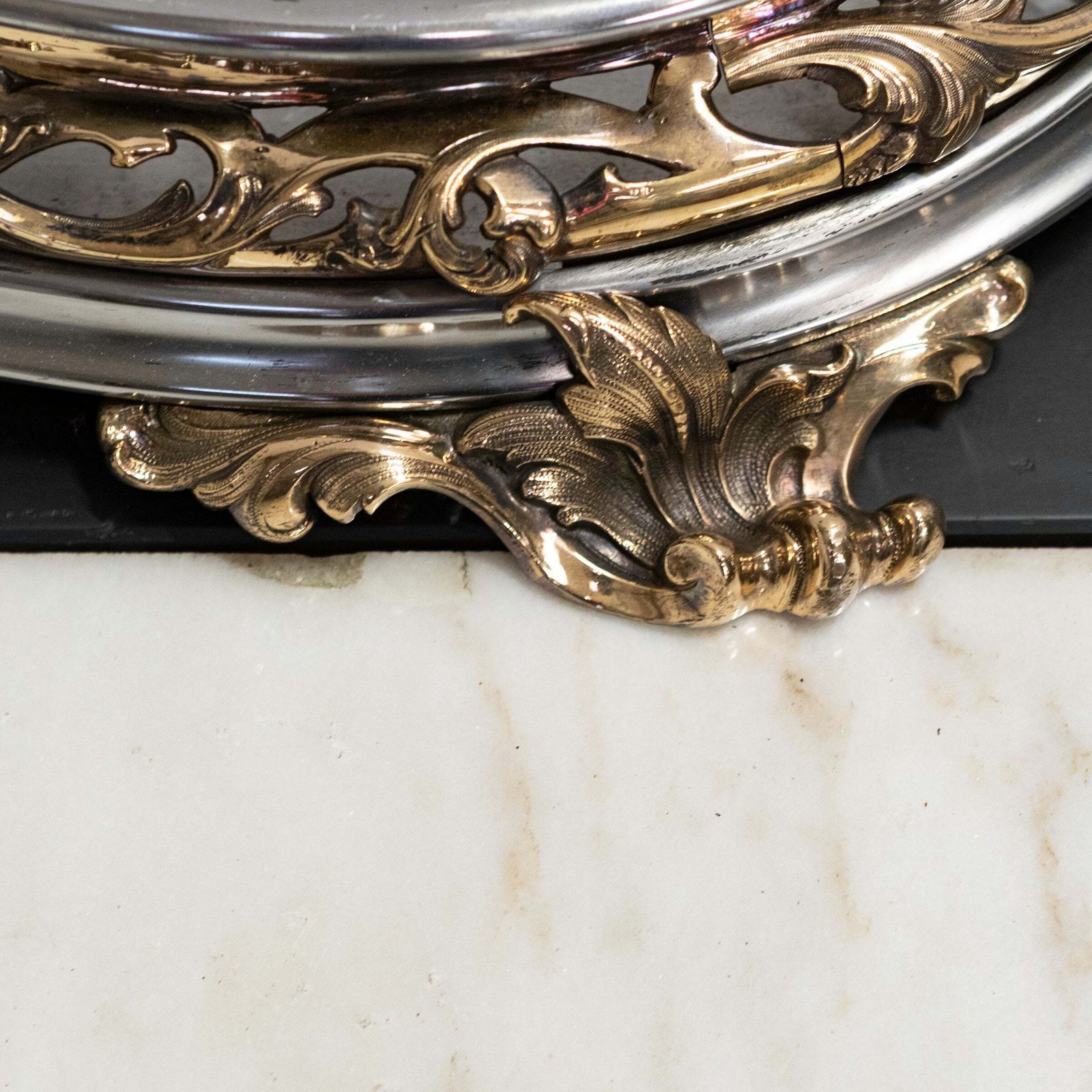 Antique Serpentine Rococo Fireplace Fender photo for sale