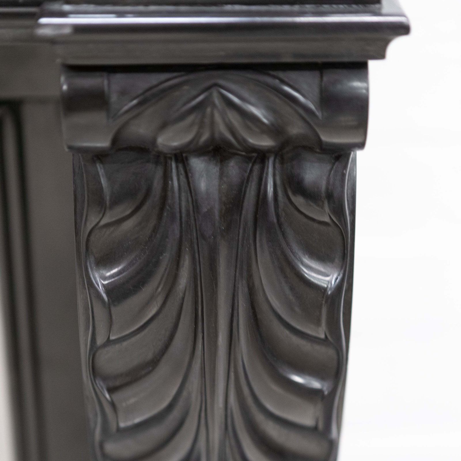 photo for sale Antique Black Belgian Marble Napoleon III Style Fire Surround
