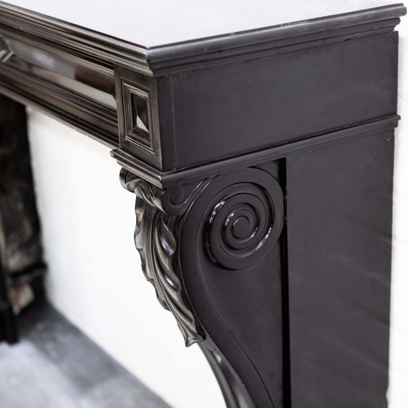 photo buy Antique Black Belgian Marble Napoleon III Style Fire Surround