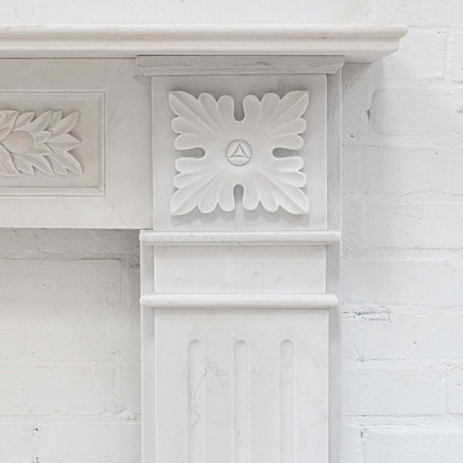 Reclaimed Edwardian Style Statuary Marble Fireplace photo buy