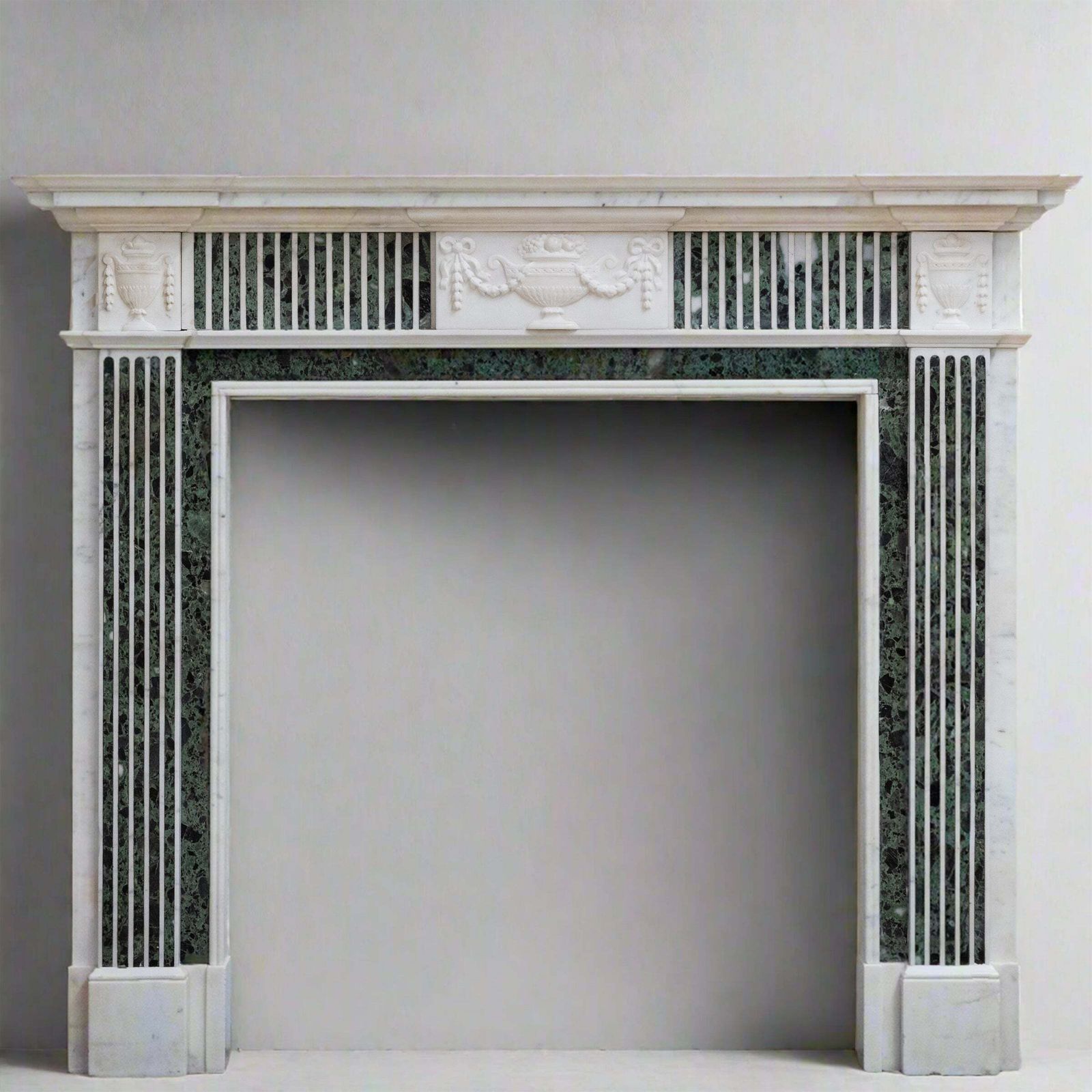 Reclaimed Georgian Style Statuary & Verde Marble Surround (Pair Available)