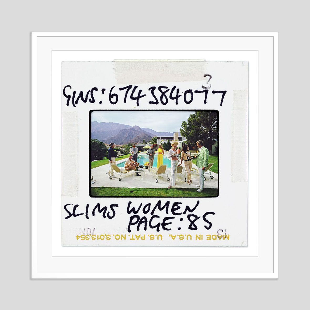 Slim Aarons 'Desert House Party Slide' Framed White photo furniture