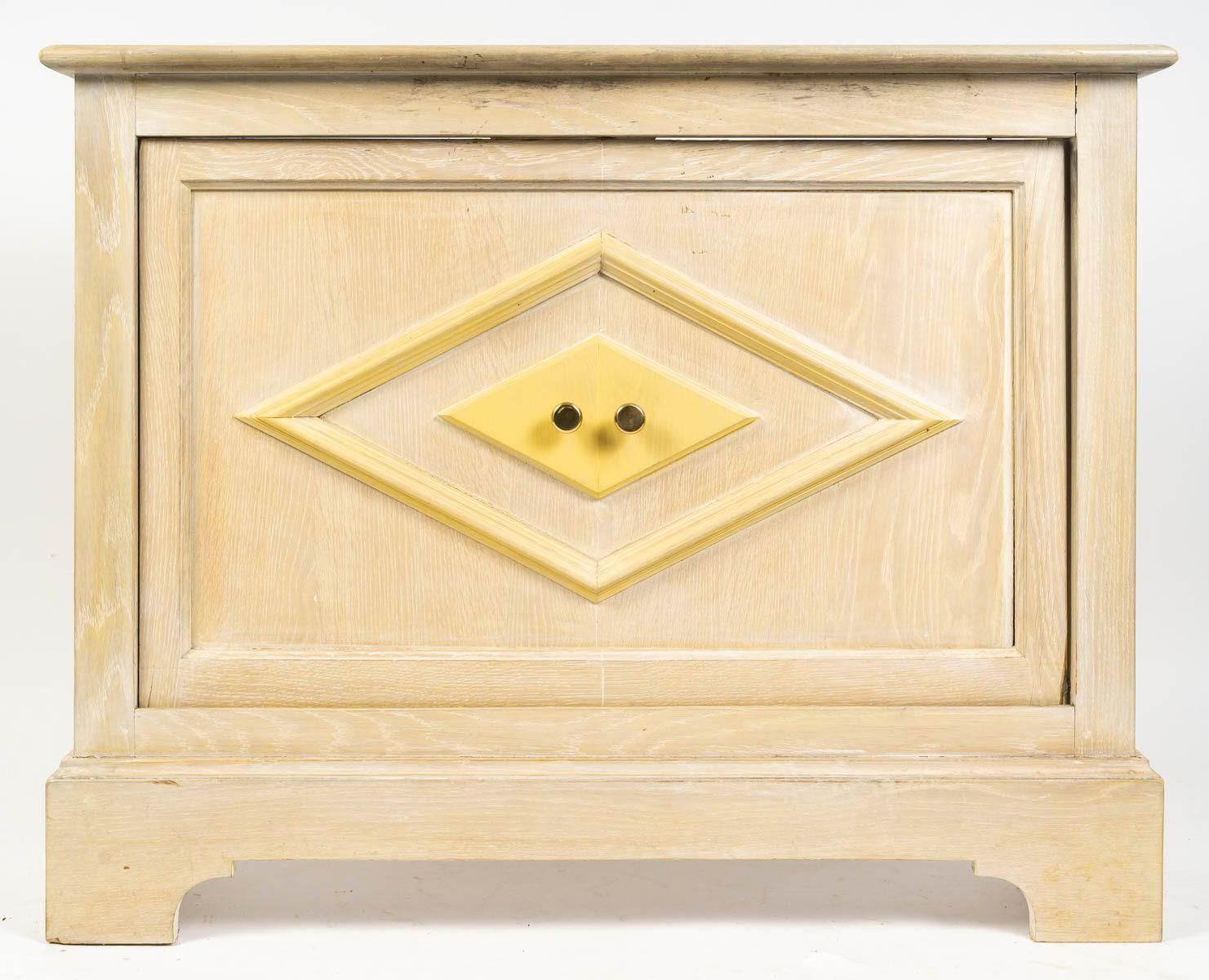 Radiator Cover In Whitewashed And Painted Wood, 20th Century. photo furniture