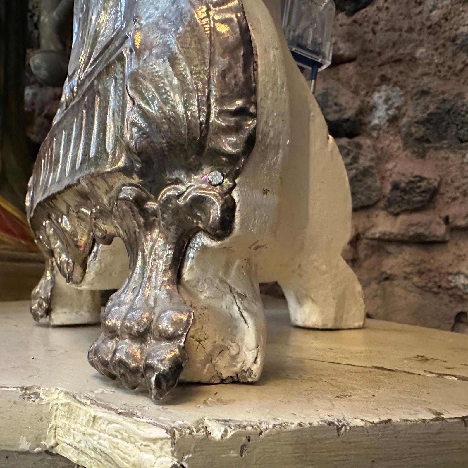 Louis XV Wood And Metal Italian Torchere Mounted As A Table Lamp photo for sale