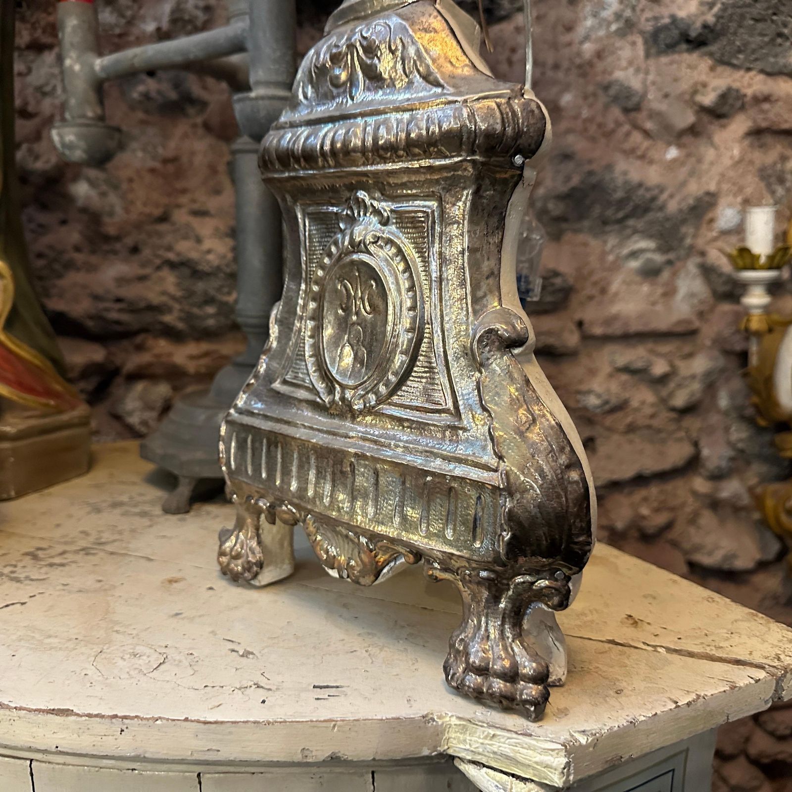 Louis XV Wood And Metal Italian Torchere Mounted As A Table Lamp photo Lighting