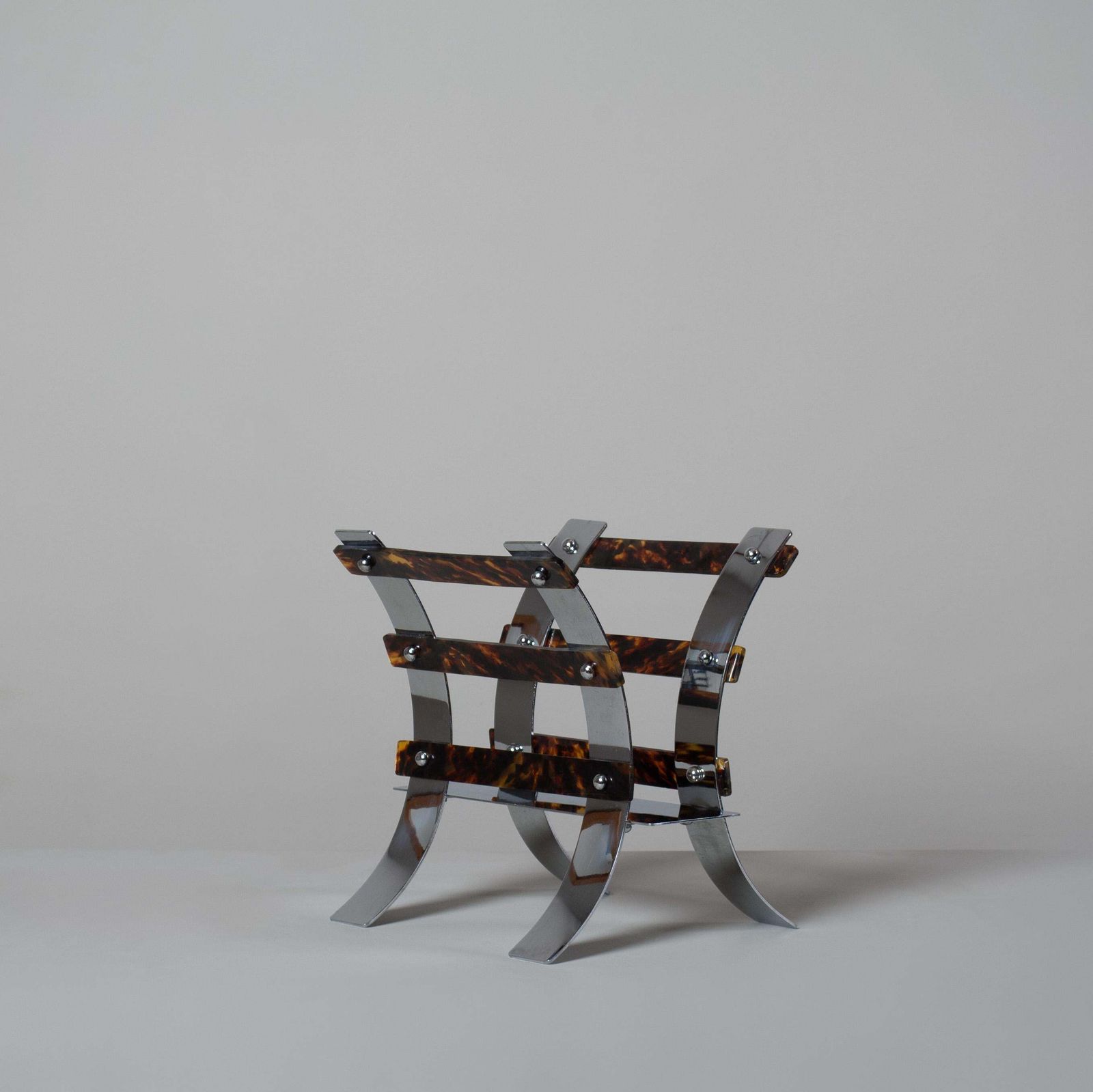 Italian Chrome Magazine Rack photo for sale
