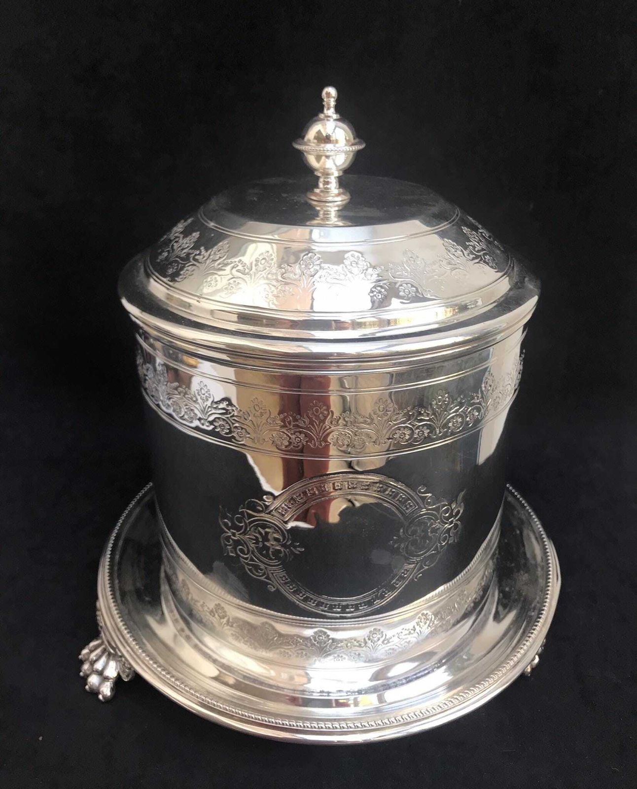 Biscuit Barrel William Hutton And Son Verzilverde Biscuitdoos, Koektrommel Victoriaanse Biscuitpot Koekjestrommel Engeland Cadeau Voor Haar photo 470.0
