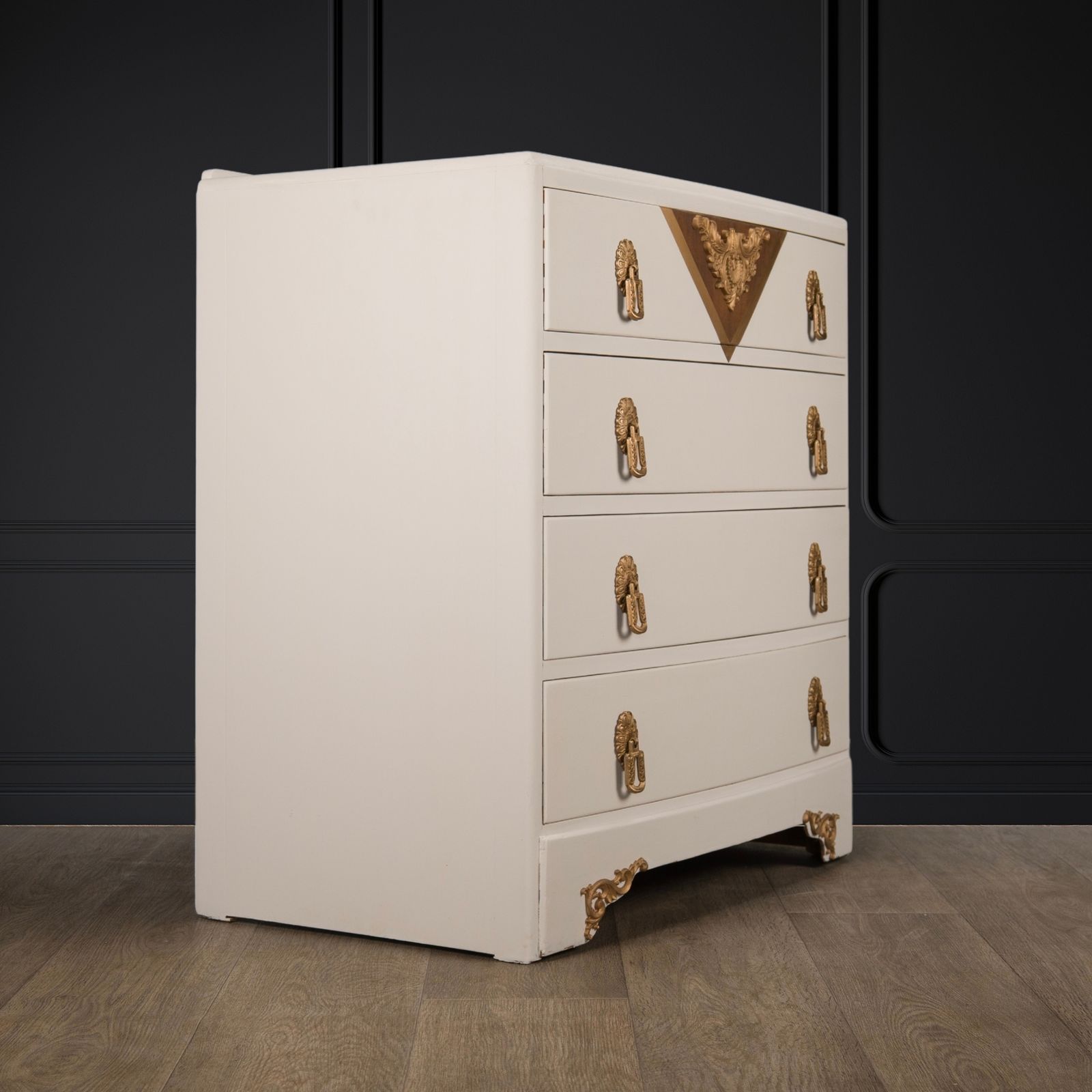 Upcycled B&E Chest Of Drawers Cream Gold photo buy