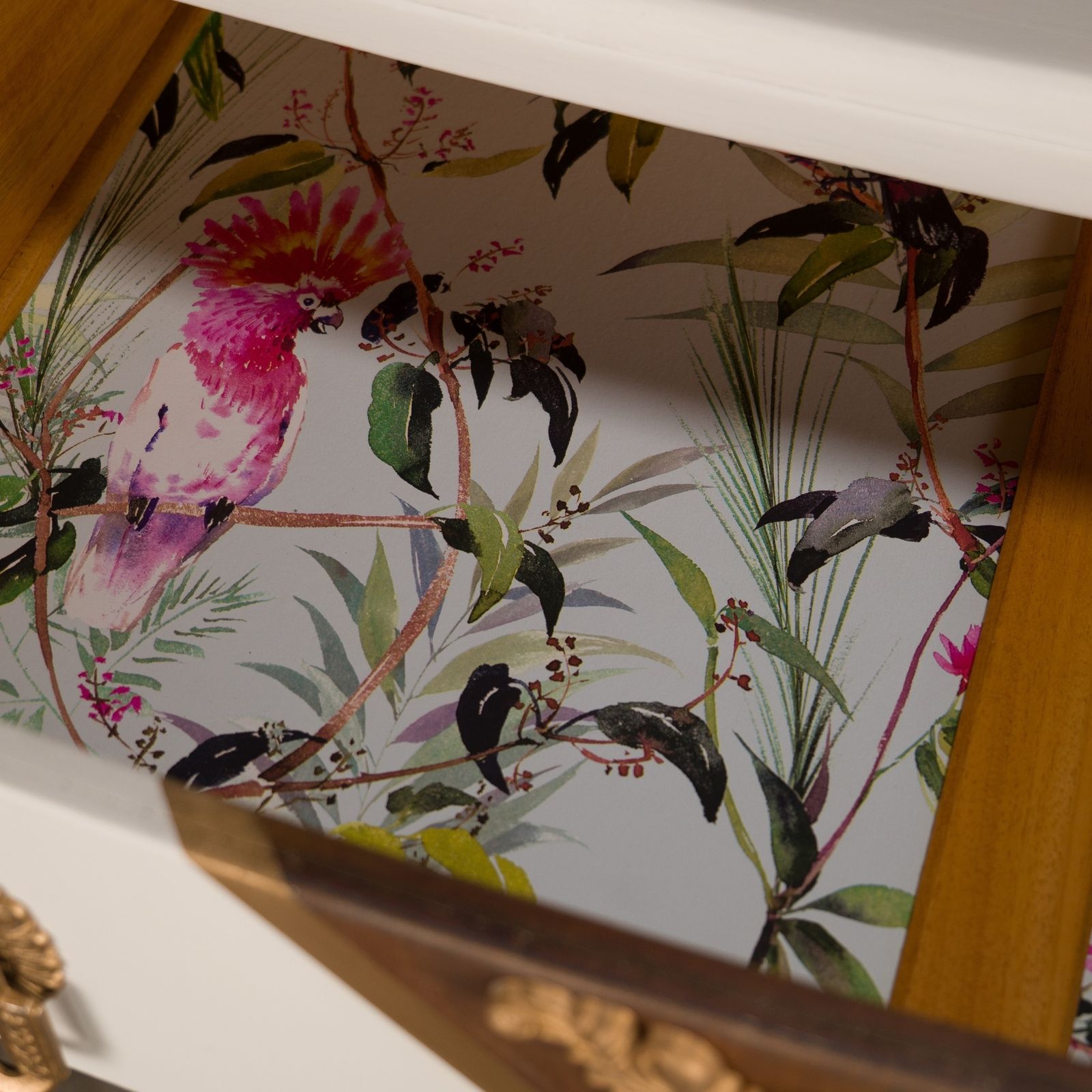 Upcycled B&E Chest Of Drawers Cream Gold photo vintage