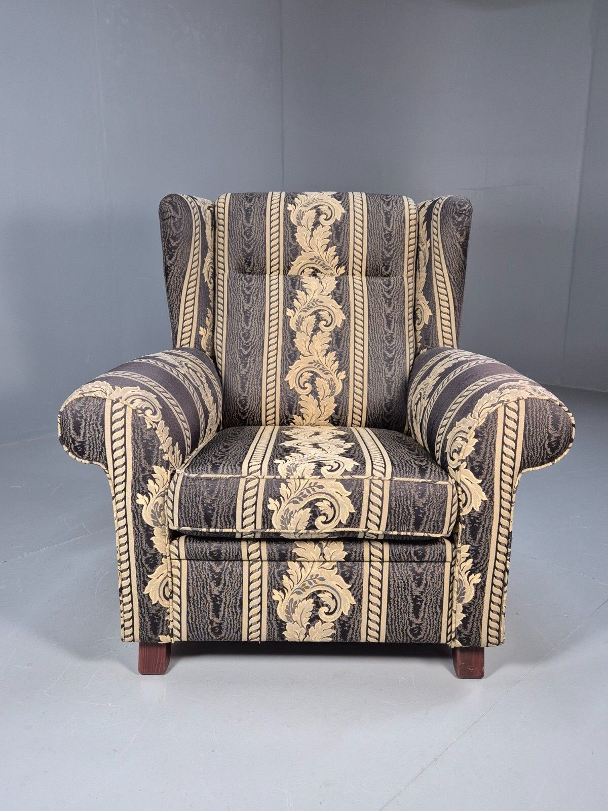 Vintage Danish Lounge Chair Classical Blue Upholstery Retro 1980s Eb8990 Vclo photo furniture