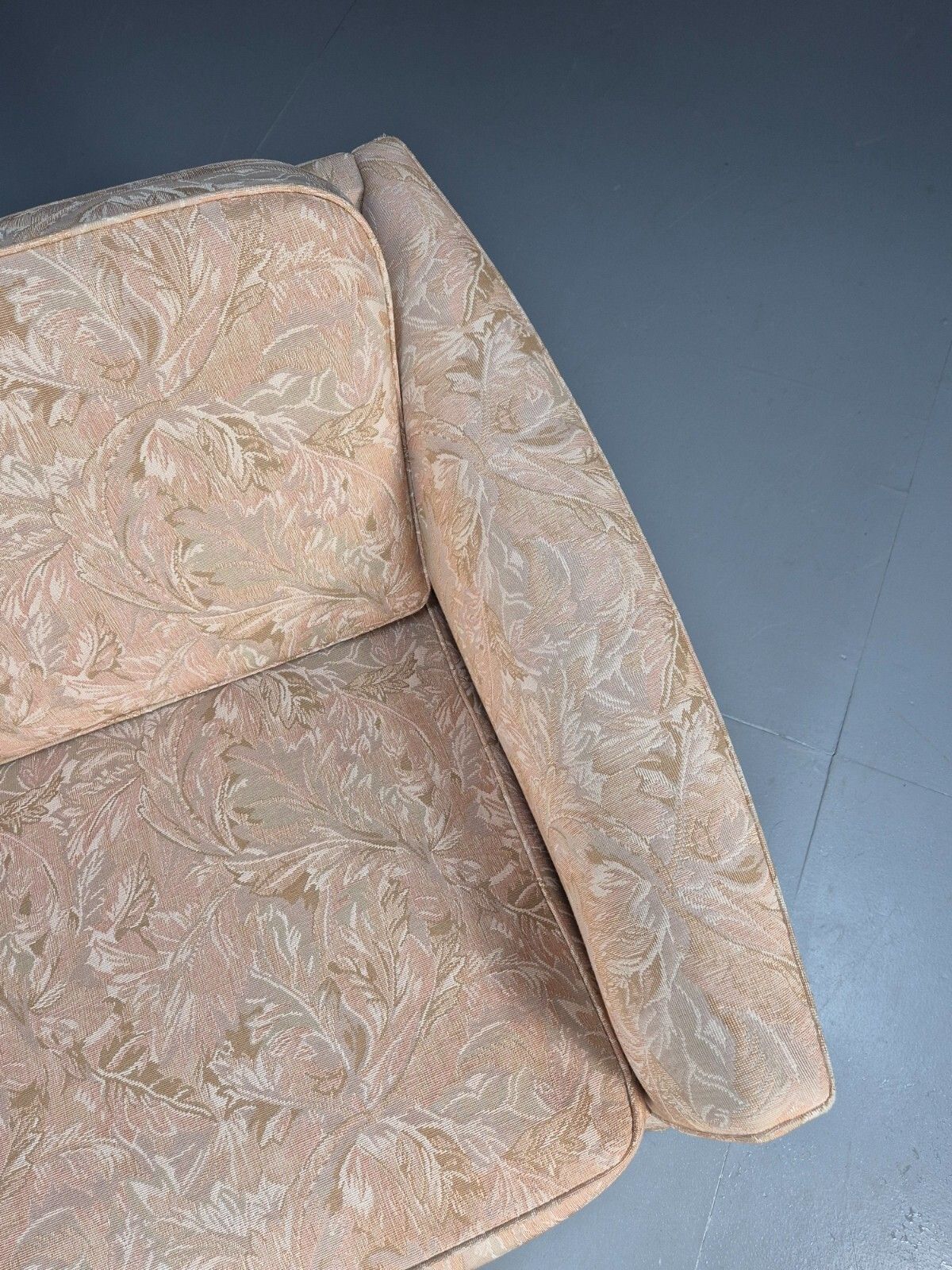 Vintage Danish Lounge Chair Peach Floral Upholstery 1970s Retro Eb8974 Vclo photo 325.0