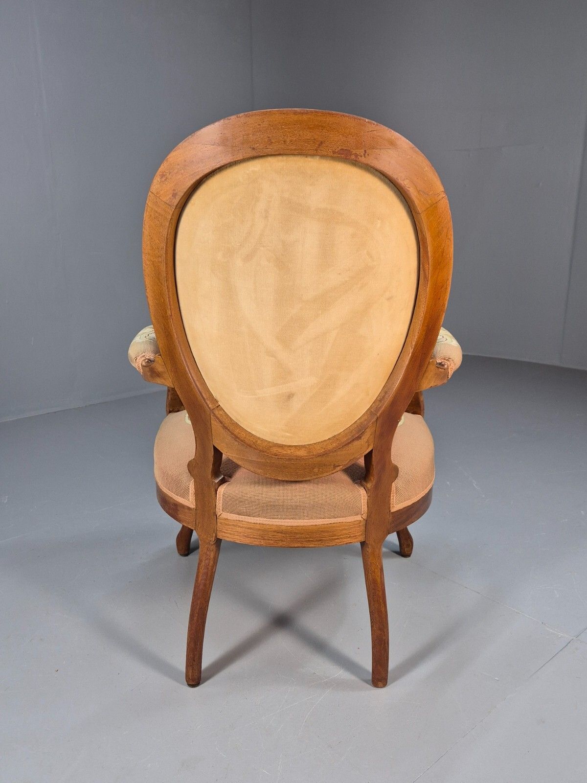 photo for sale Vintage Danish Rococo Style Lounge Chair Figural Tapestry Upholstery Eb8982 Vclo