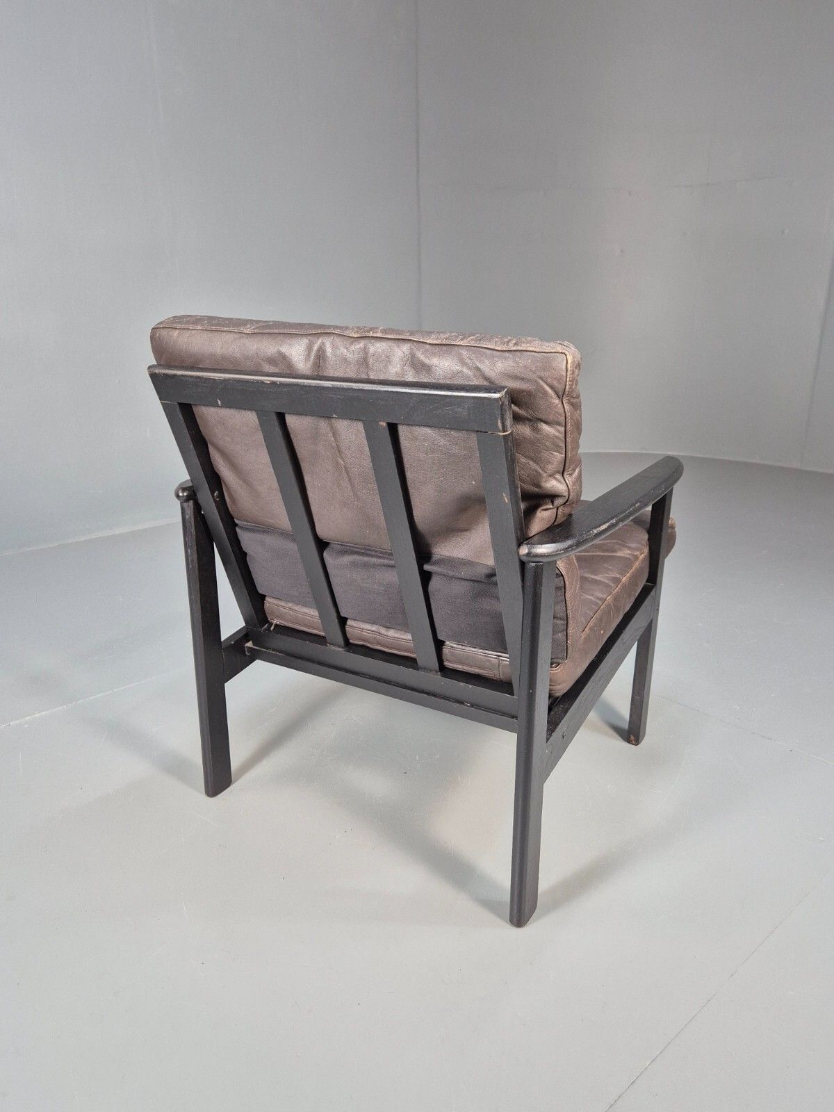 250.0 Vintage Danish Lounge Chair Brown Leather Beech Frame 1960s Retro Eb8965 Mnor photo