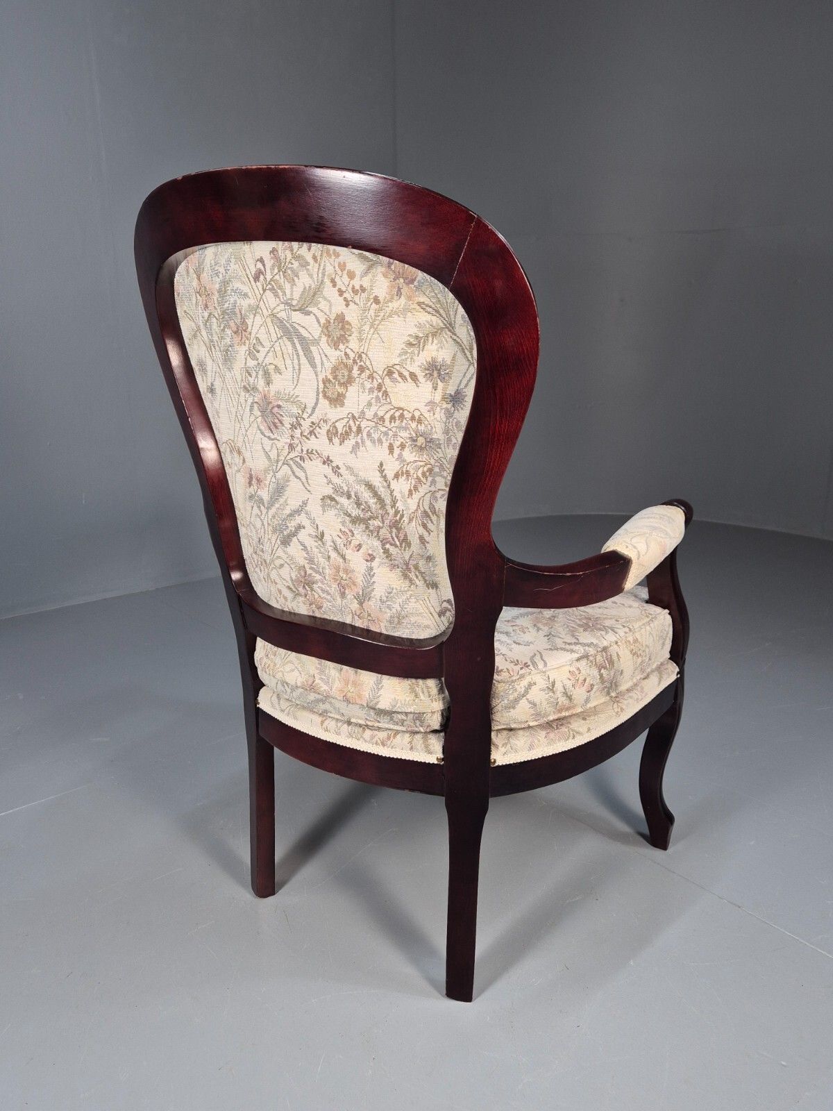 photo for sale Vintrage Danish Lounge Chair Floral Cotton Antique French Style Eb8927 Vclo