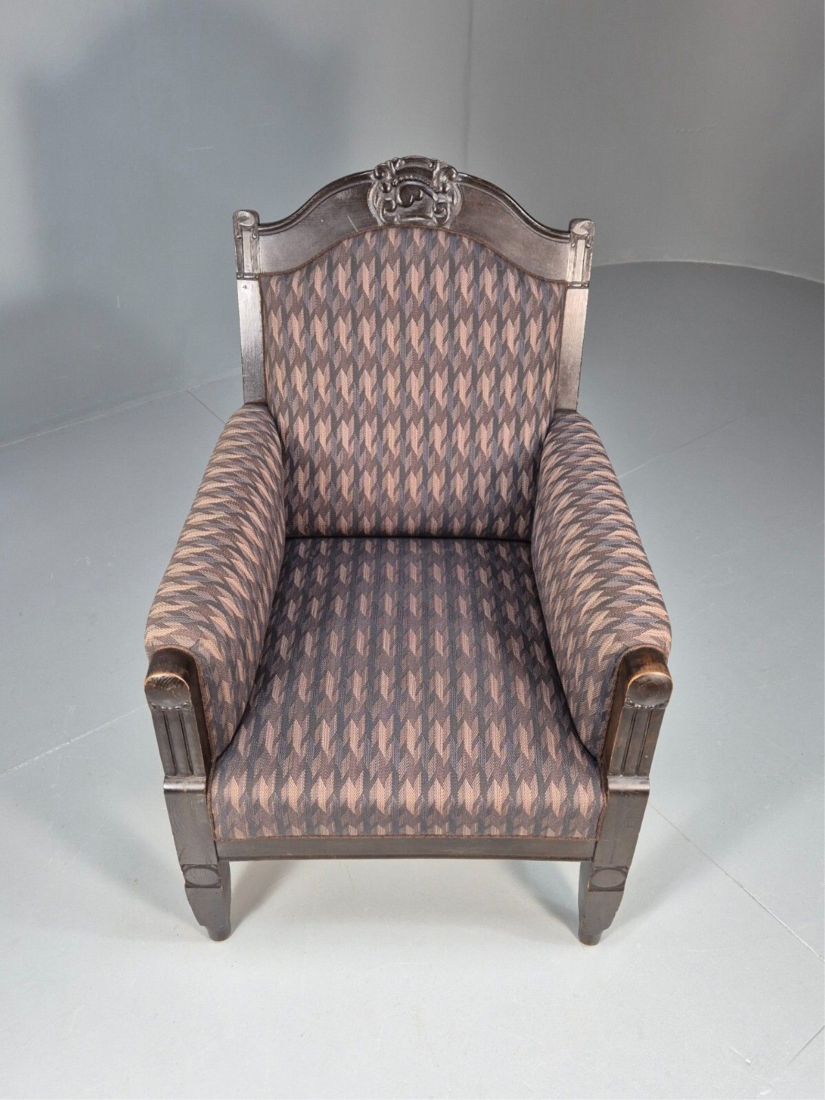 Vintage Danish Lounge Chair Purple Hue Oak Frame Empire Antique  Eb8920 Vclo photo for sale