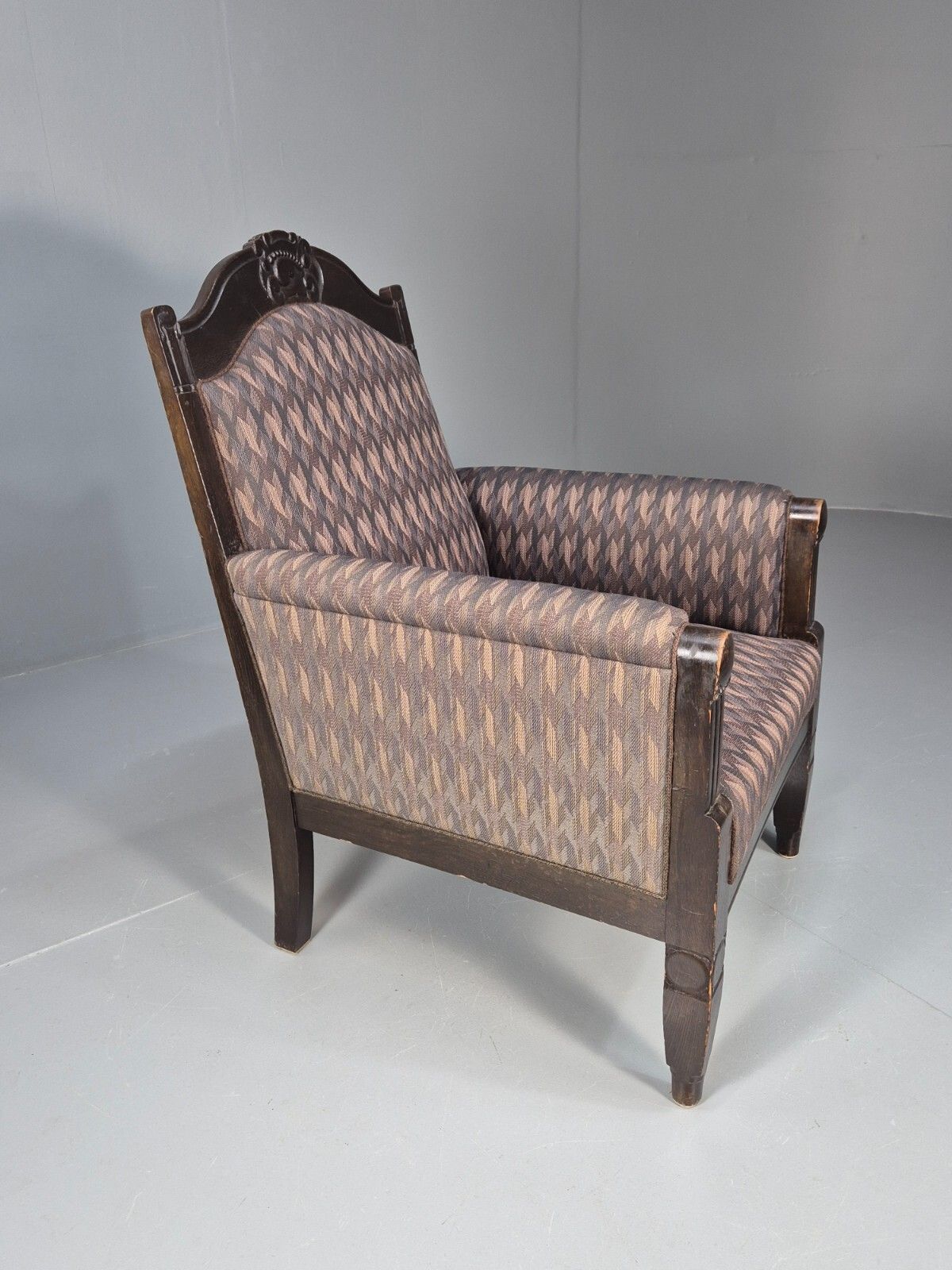 photo furniture Vintage Danish Lounge Chair Purple Hue Oak Frame Empire Antique  Eb8920 Vclo