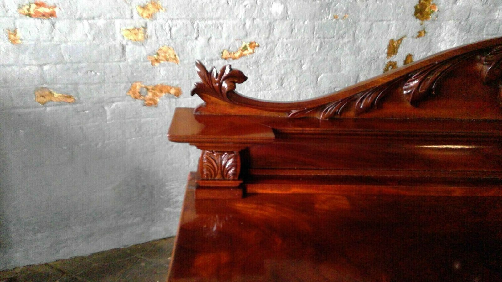 A Fine Luculentus Regency Neo Classical Architectural Designed Plum Pudding Mahogany Dining Room Buffet Sideboard Of Tastefull Elegant Proportions. photo vintage