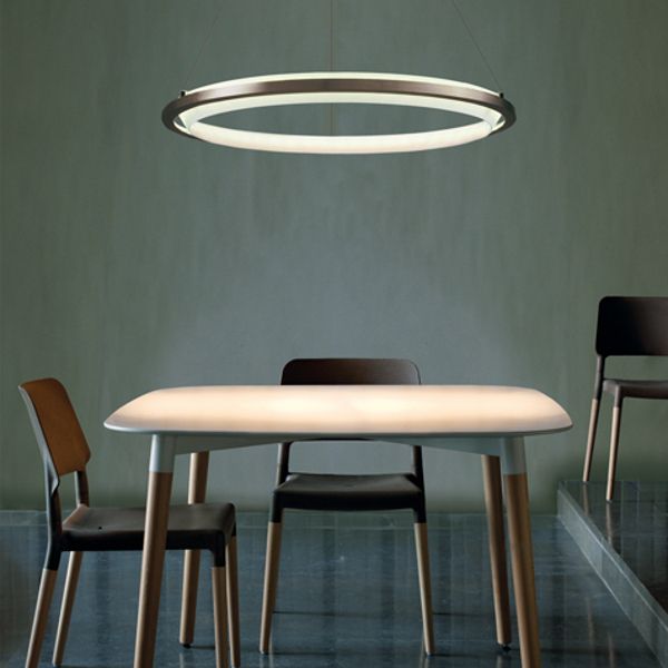 Santa And Cole Nimba Led Dia90cm, Stainless Steel/W20hite Poly, 65w Dimmable. X 2