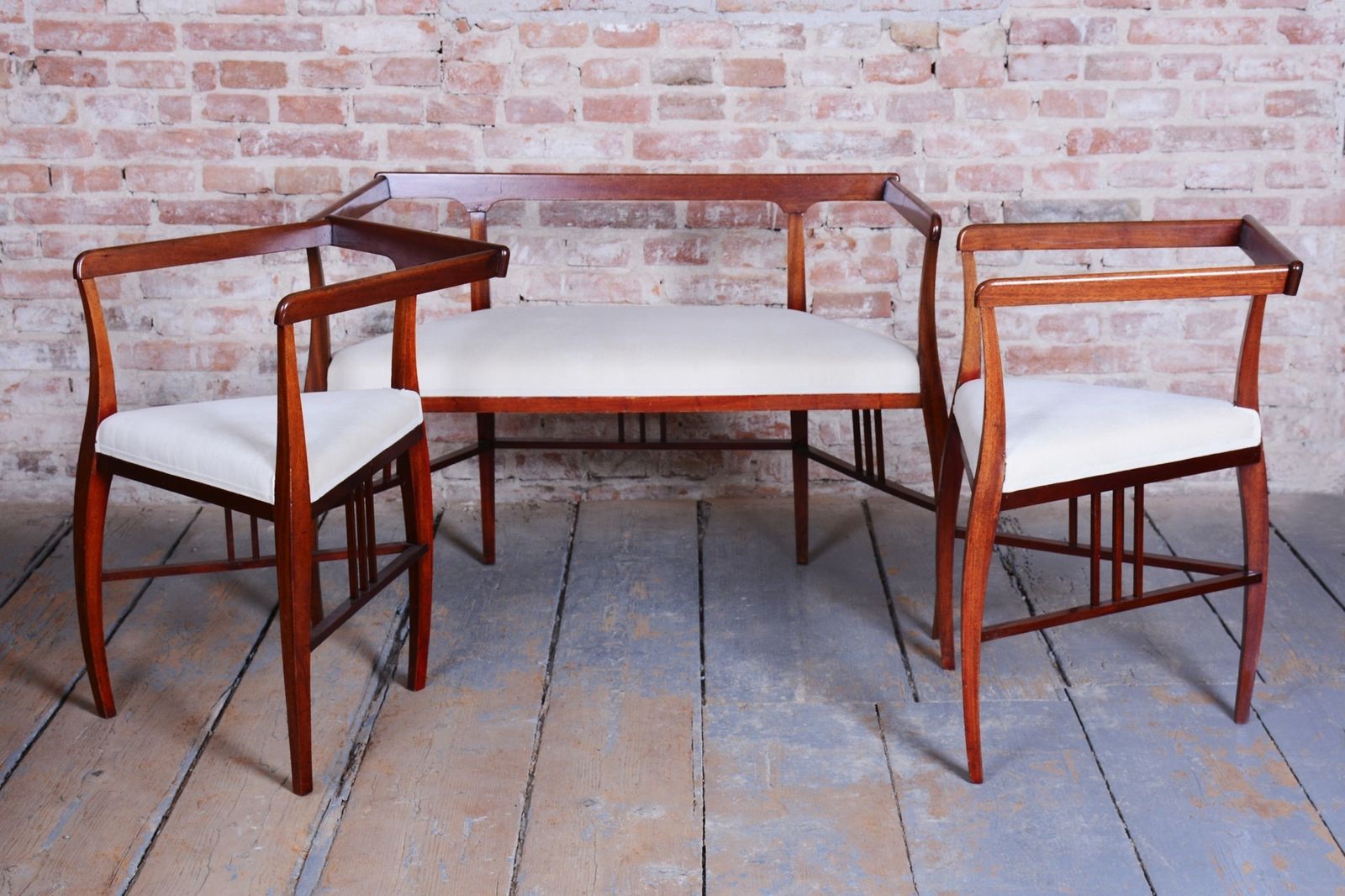 Restored Art Deco Seating Set, By J. Kotěra, Josef Motka   Litovel, Czech, 1900s photo for sale