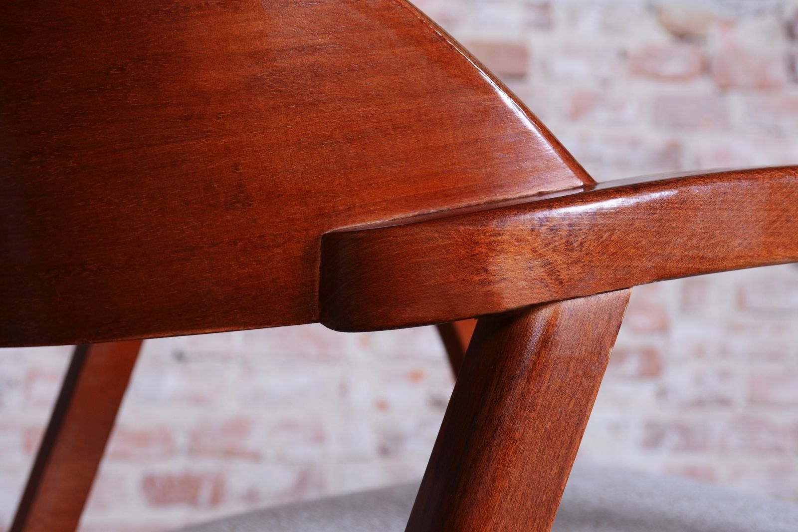 Pair Of Restored Mid Century Armchairs, Reupholstered, Cherry Wood, Czech, 1970s photo Furniture