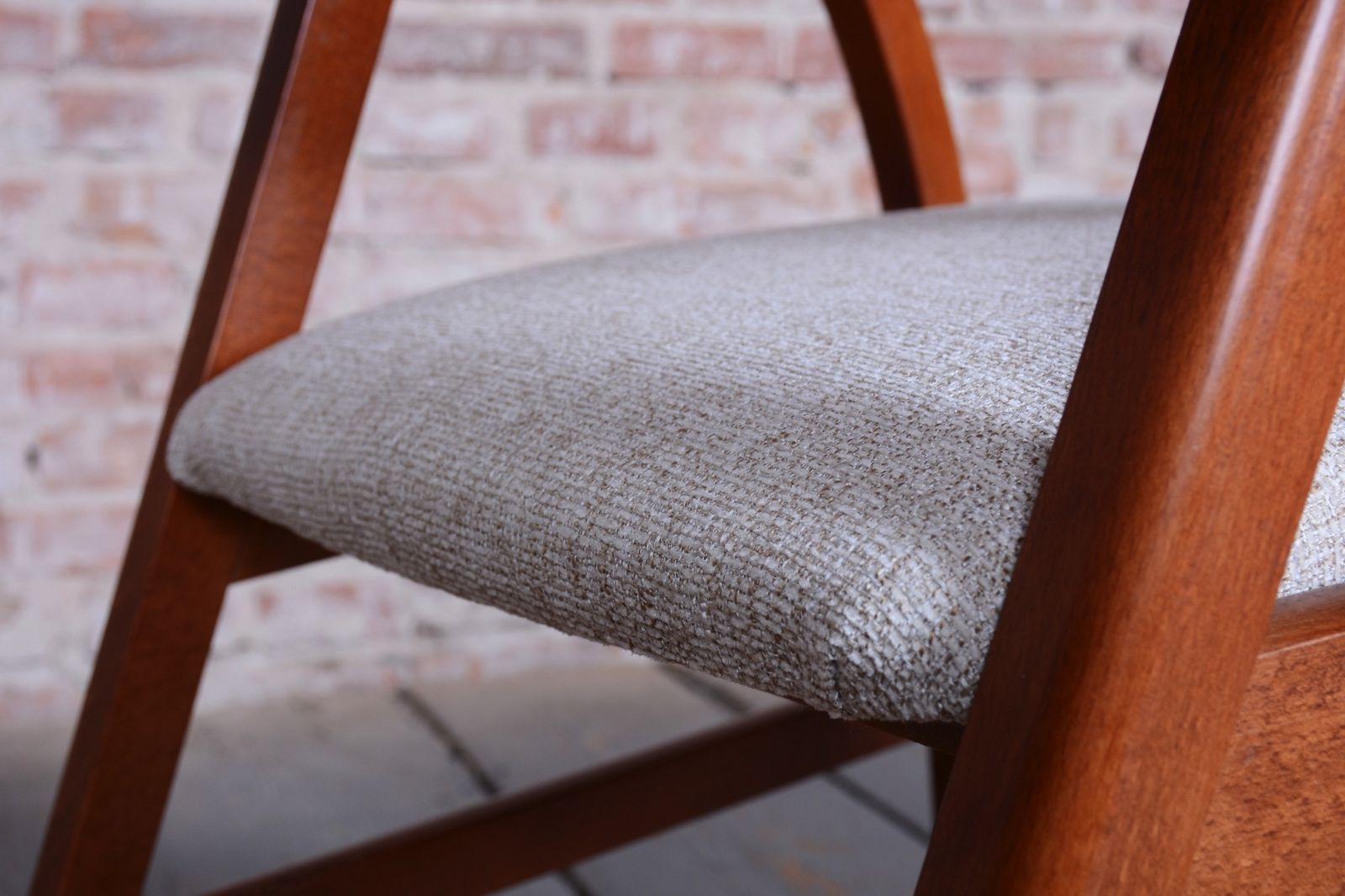 photo vinterior Pair Of Restored Mid Century Armchairs, Reupholstered, Cherry Wood, Czech, 1970s