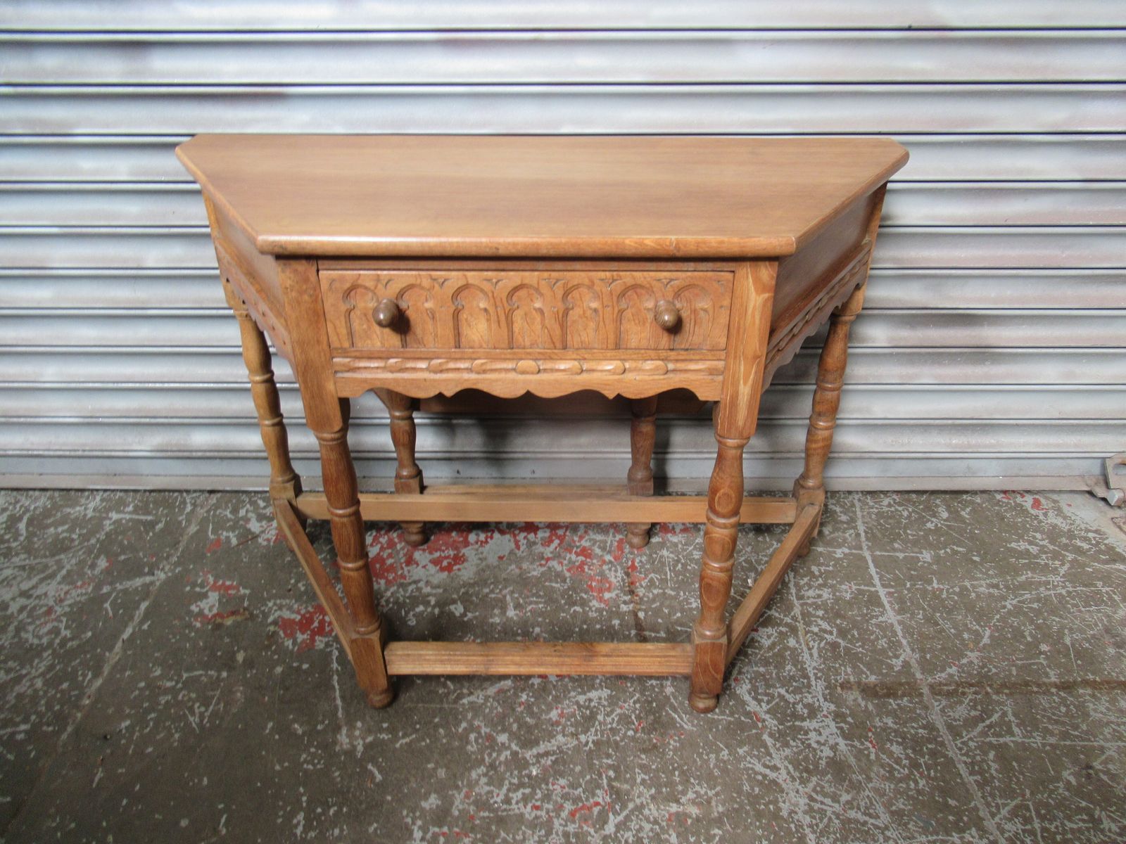 Light Oak Drop Leaf Side Table photo furniture