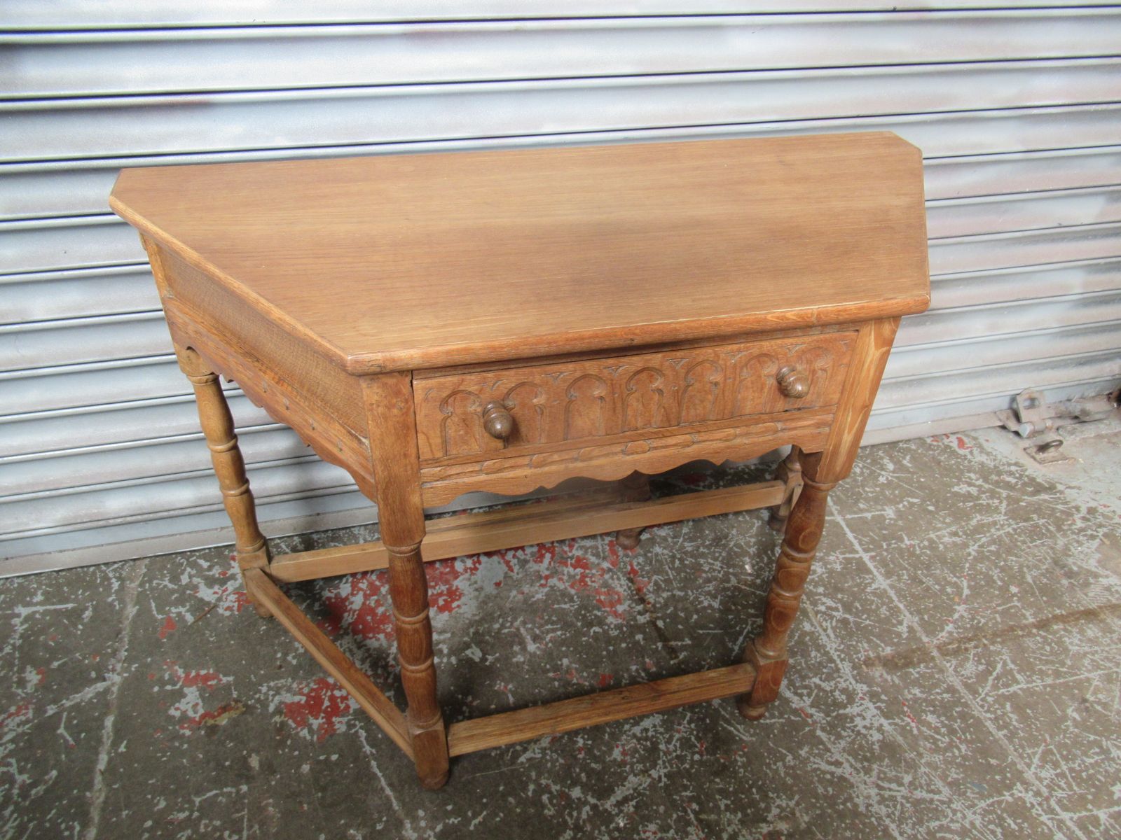 Light Oak Drop Leaf Side Table photo for sale