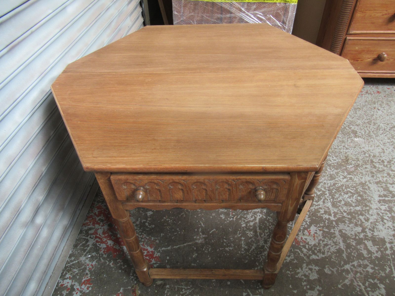 photo for sale Light Oak Drop Leaf Side Table