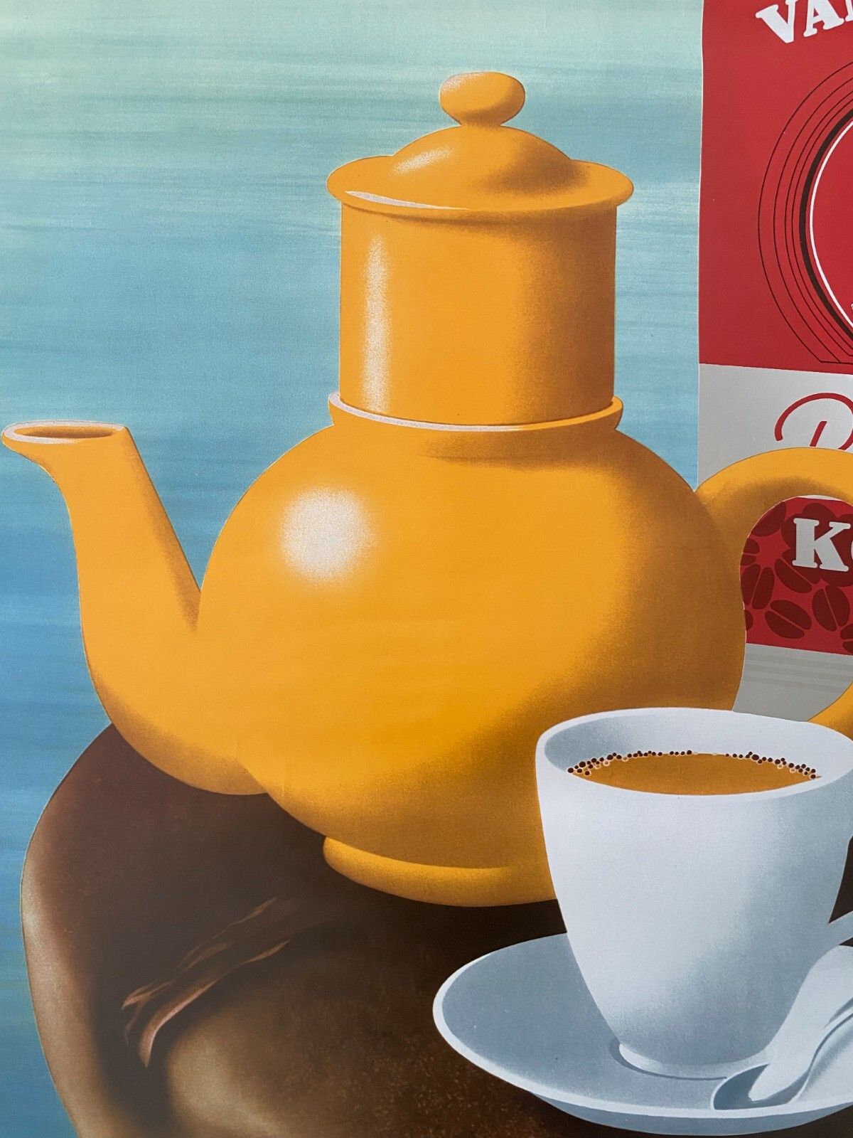 photo vinterior Publi, C.A. 1980s Van Nel Koffie Original Vintage Poster Cm 110 X 80
