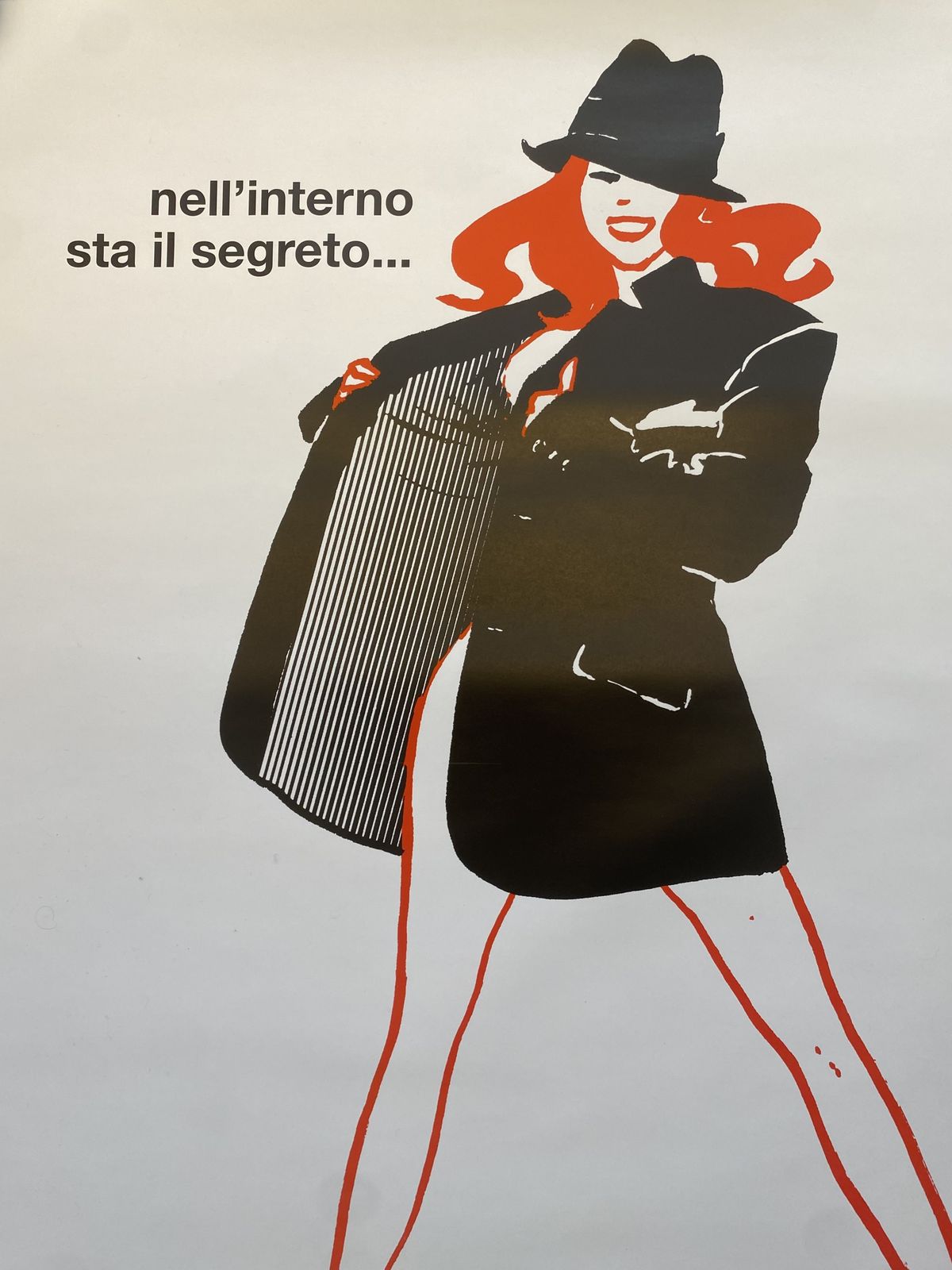 photo vinterior René Gruau, C.A. 1970s   Fodera Bemberg   Original Vintage Affiche Cm 140 X 100