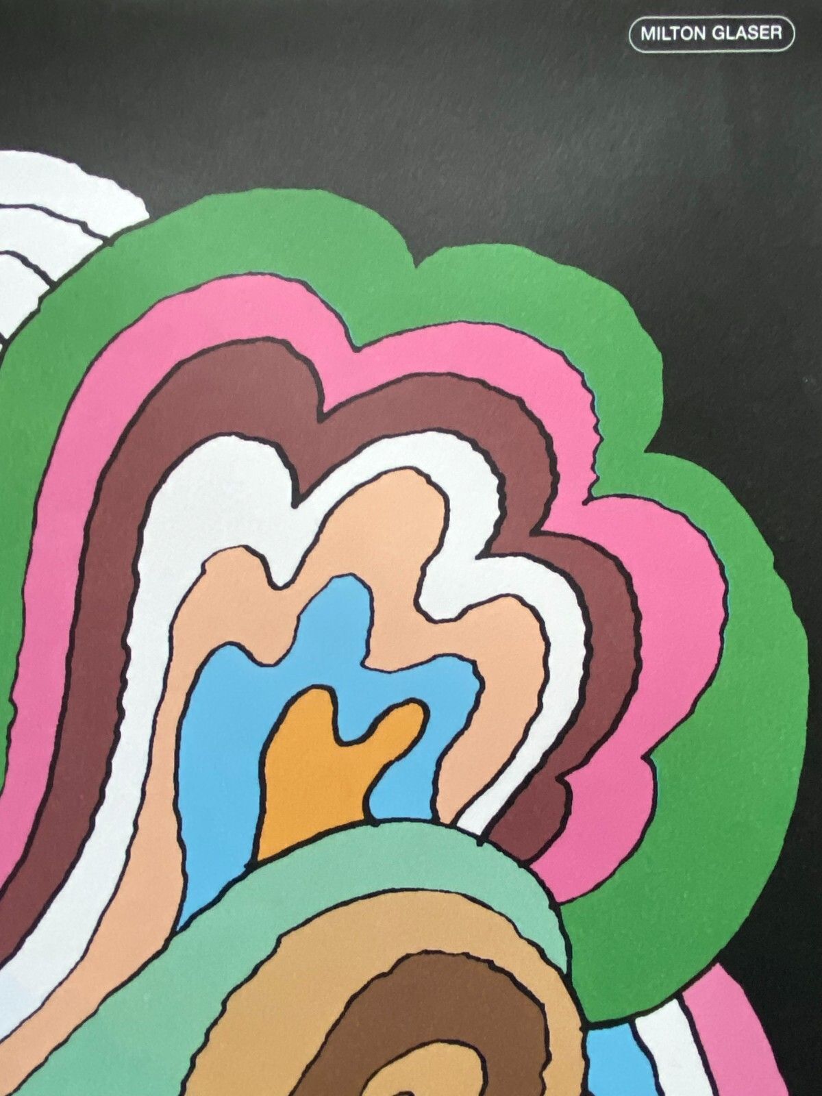photo vinterior Milton Glaser, C.A. 1970s Bob Dylan Psychedelic Original Vintage Poster Cm 84 X 56