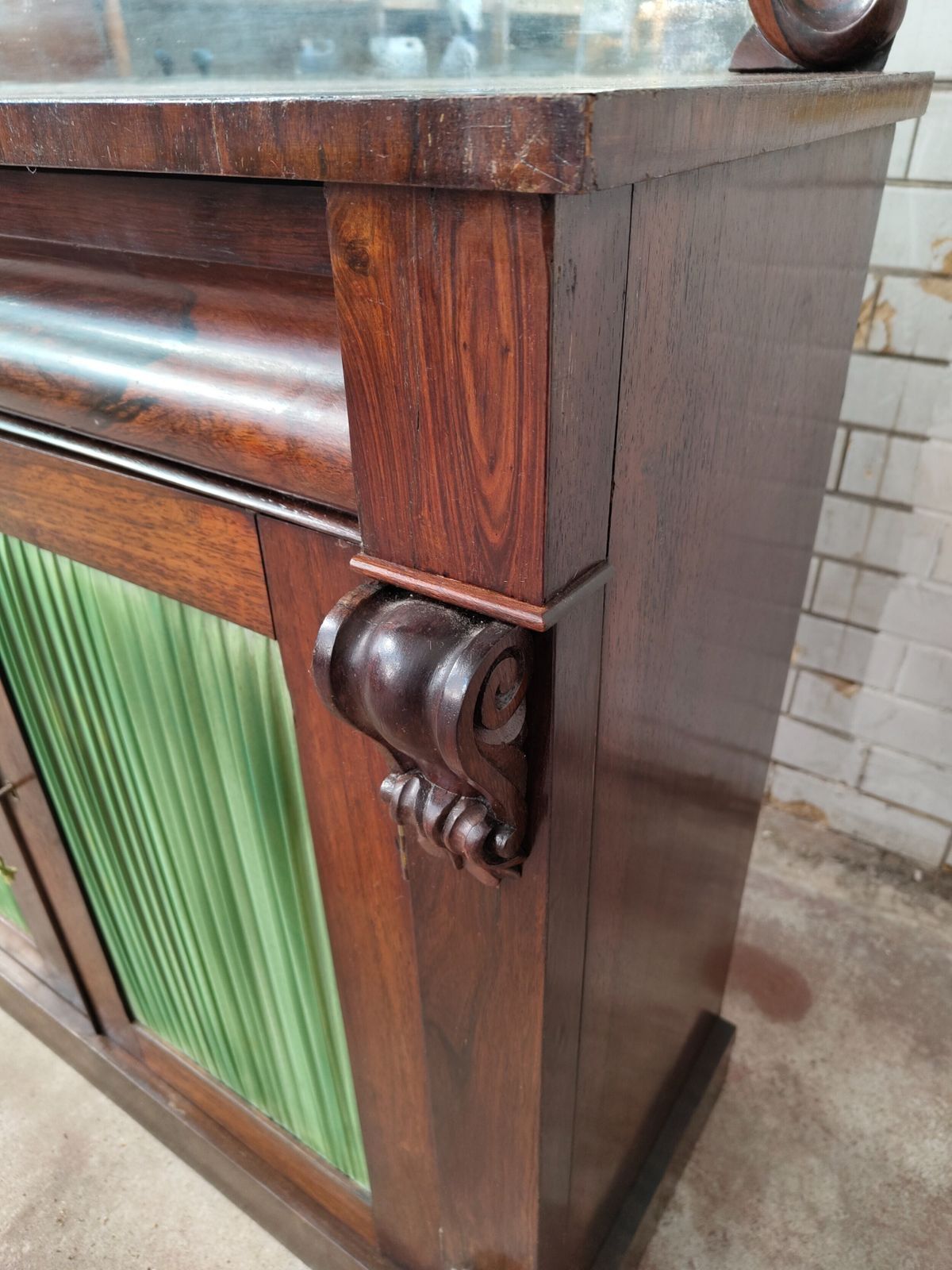 Antique Country House Regency Rosewood Chiffonier With Distressed Mirror photo for sale