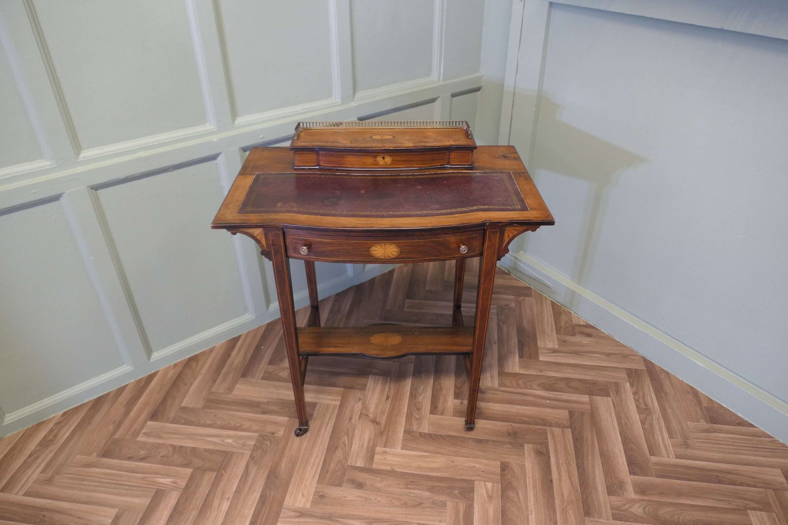 Edwardian Satin Walnut Ladies Writing Desk photo for sale