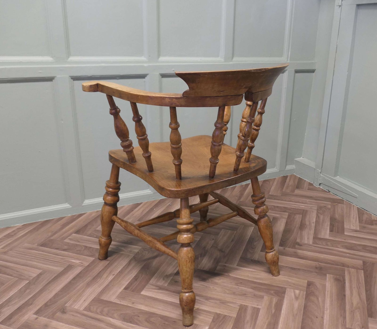 19th Century Elm And Beech Smokers Bow Office Or Desk Chair photo buy