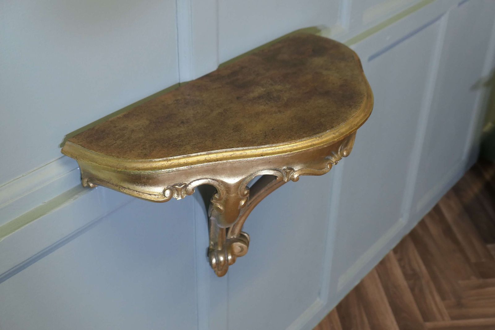 Charming French Gilt Console Hall Table, Wall Shelf photo buy