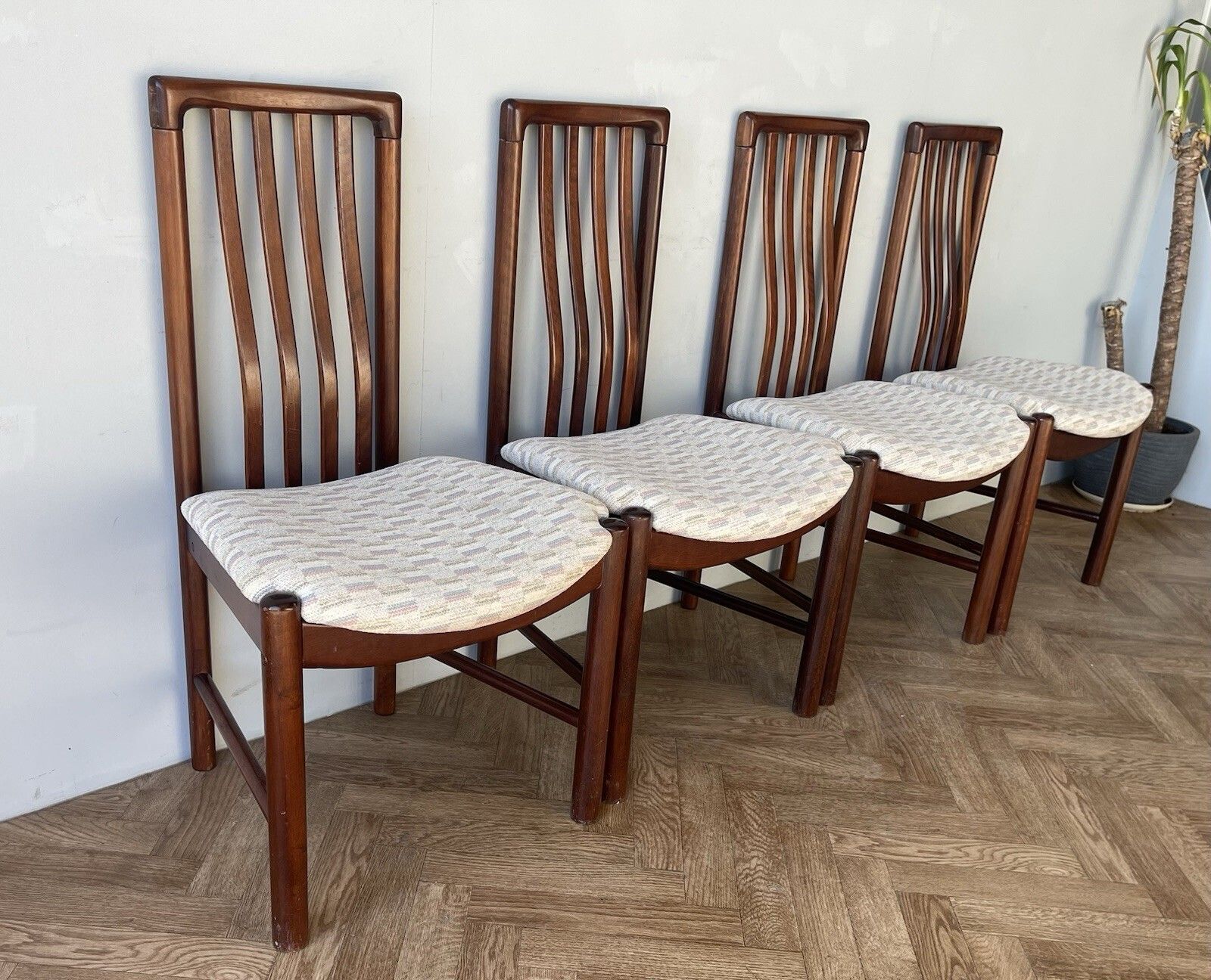 Danish Skovby Vintage Large Rosewood Dining Chairs Seats X 6 photo furniture