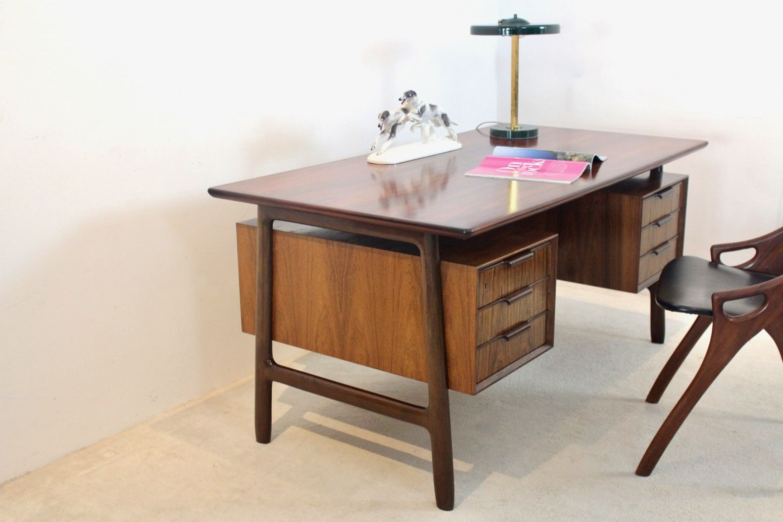 Free Standing Danish Mid Century Writing Desk By Arne Vodder, Denmark photo furniture