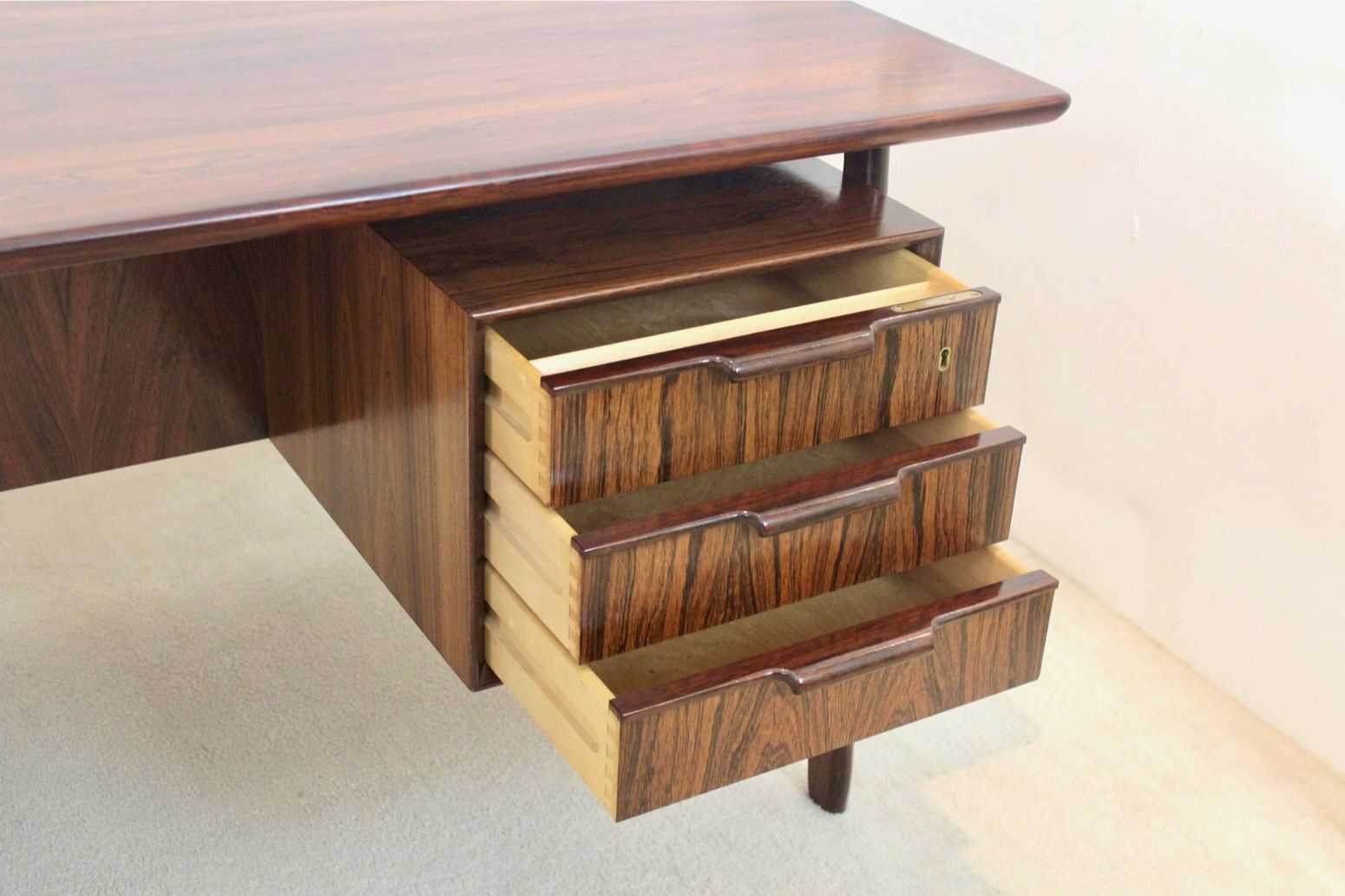 photo furniture Free Standing Danish Mid Century Writing Desk By Arne Vodder, Denmark