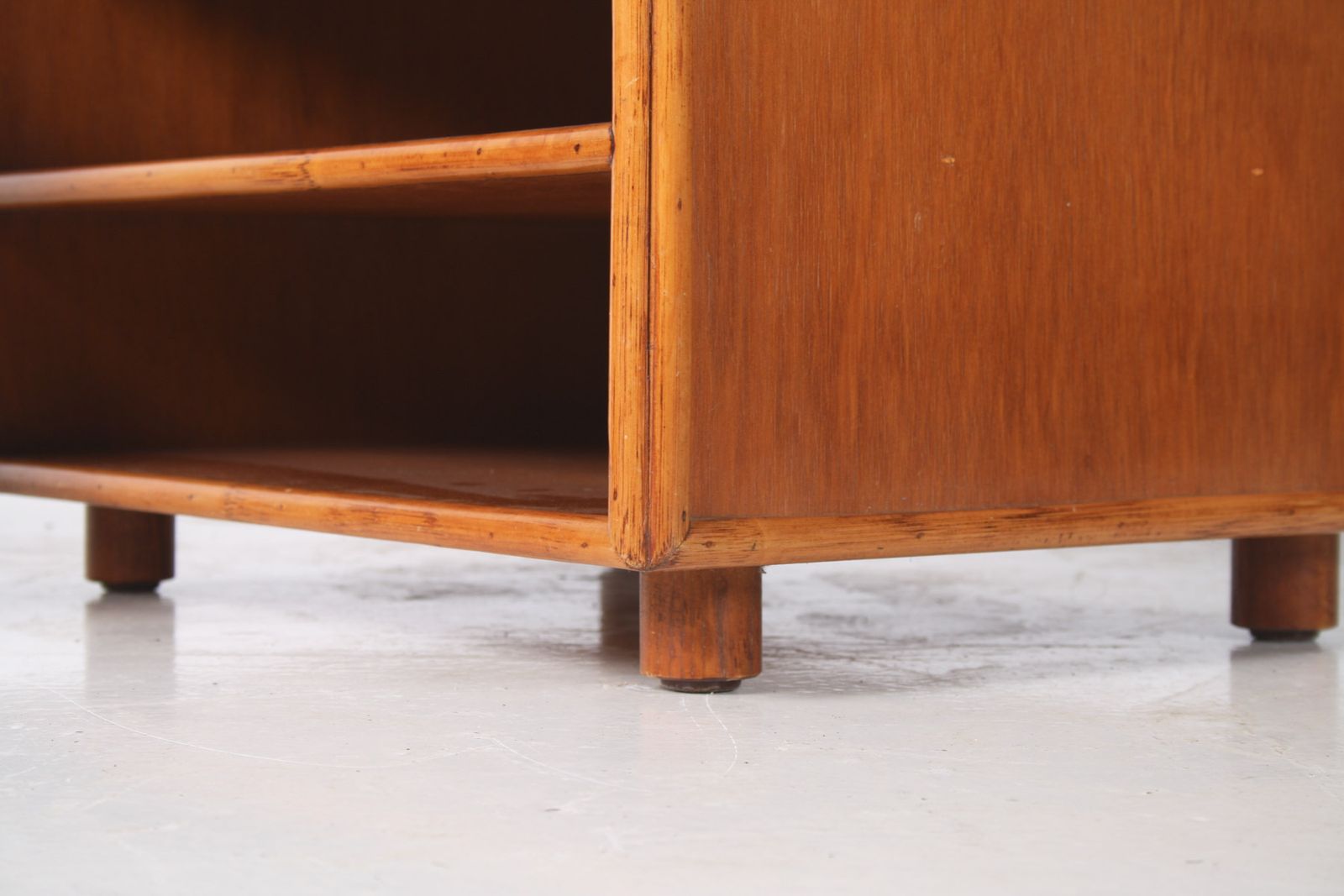A Pair Of Mid Century Rattan Top Bamboo Night Stand Side Tables photo 695.0