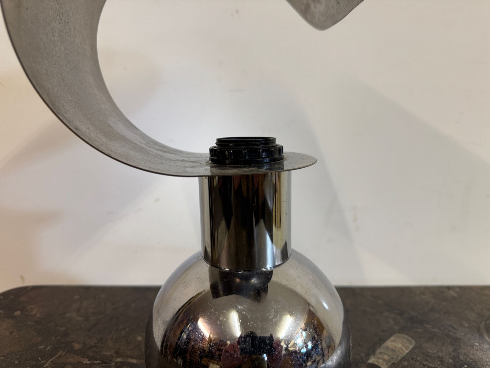Chrome Sculptural Table Lamp photo vintage