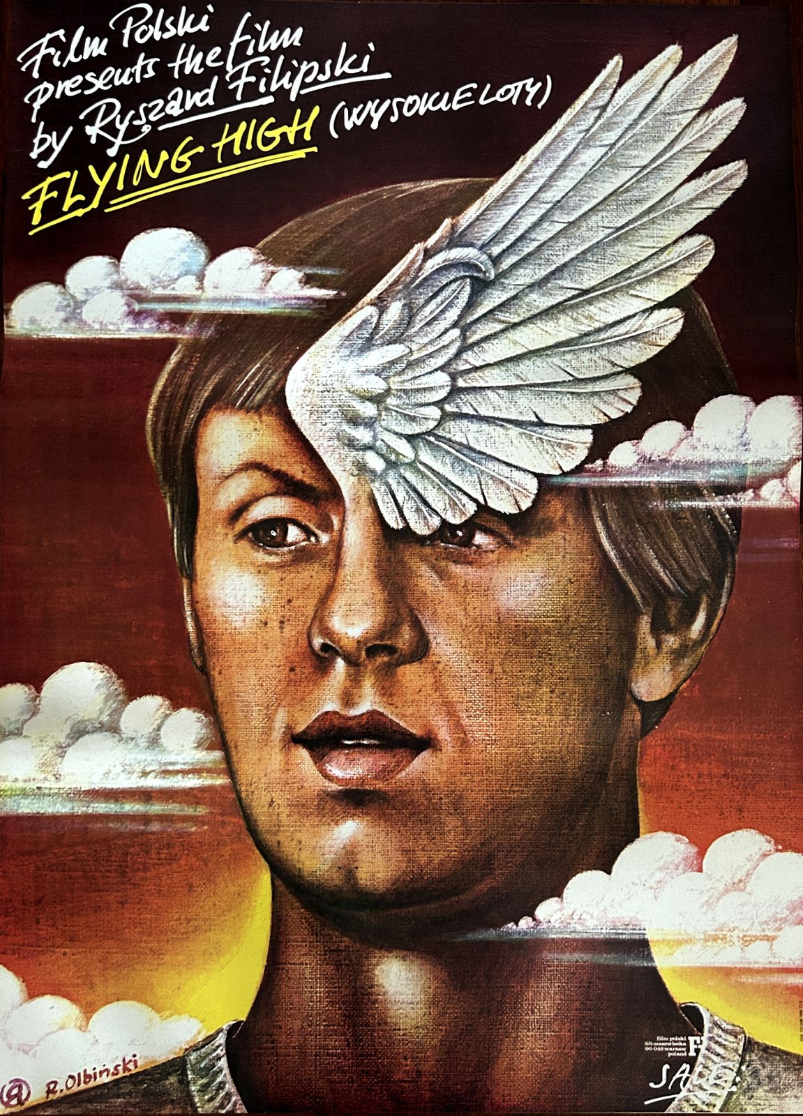 Original Polish Movie Poster Flying High By Rafal Olbinski, 1978 photo furniture